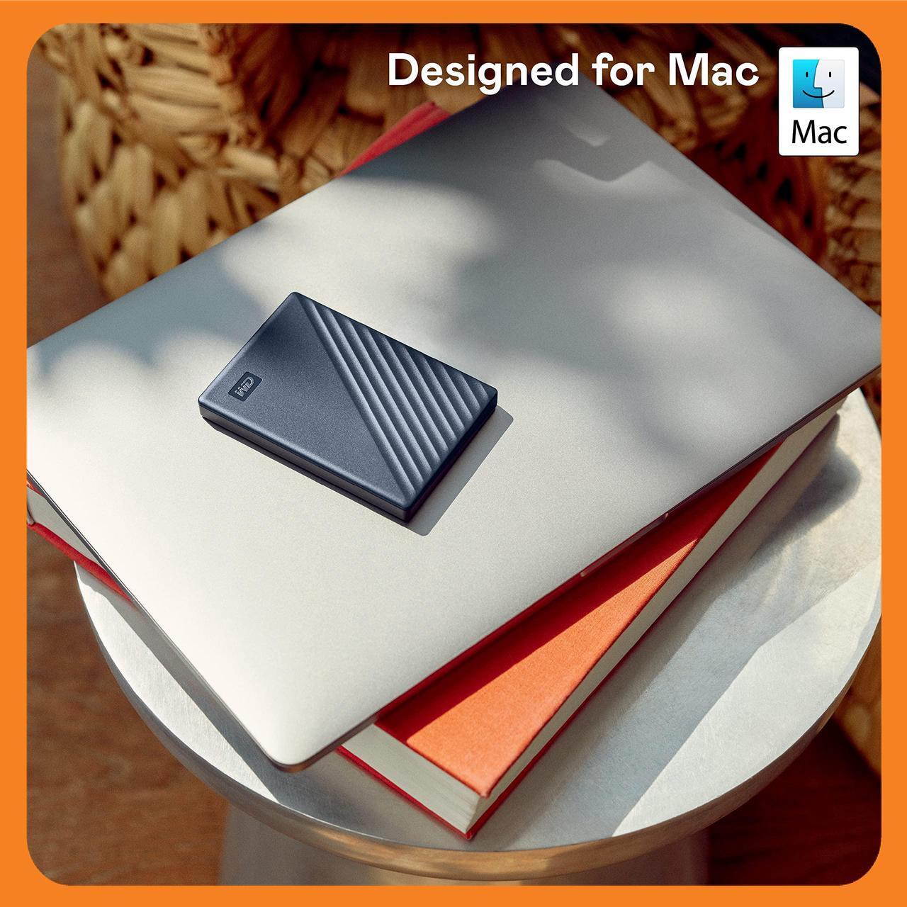 Alt view image 2 of 5 - WD 5TB My Passport for Mac, Navy, Portable External Hard Drive with backup software and password protection, USB 3.1/USB 3.0 compatible - WDBA2F0050BBL-WESN