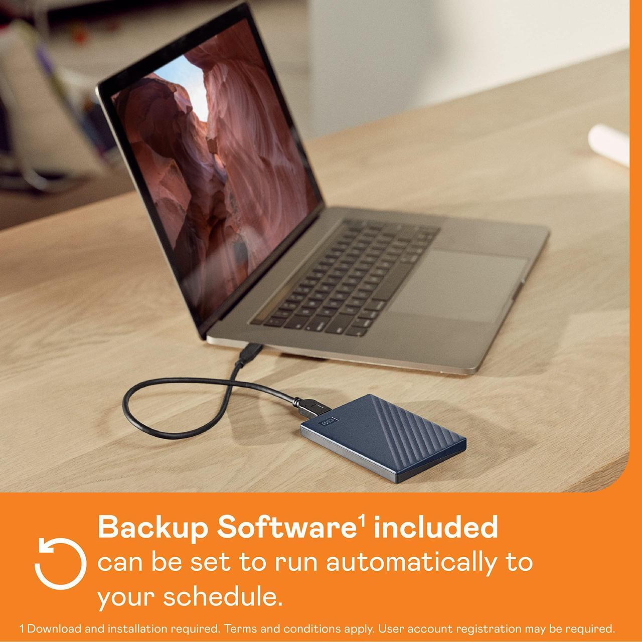 Alt view image 4 of 5 - WD 5TB My Passport for Mac, Navy, Portable External Hard Drive with backup software and password protection, USB 3.1/USB 3.0 compatible - WDBA2F0050BBL-WESN