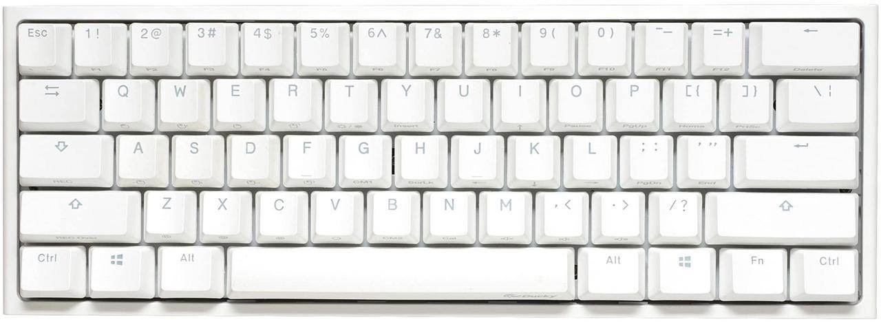 Main image of Ducky One 2 Pro 60% Mechanical Keyboard: Quack Mechanics Dampening, Kailh Box Red Switches, High-Density PBT doubleshot Keycaps, RGB, US, White