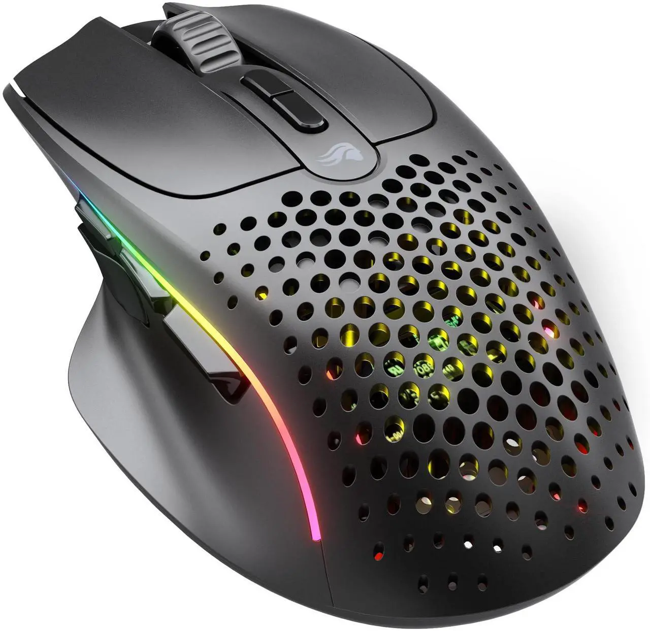 Main image of Glorious Gaming Model I 2 Wireless Gaming Mouse - Hybrid 2.4Ghz & Bluetooth, 75g Superlight, 9 Buttons (2 Swappable), RGB, PTFE Feet, MMO/MOBA/FPS, Long Battery Life, Side Thumb Rest - Black