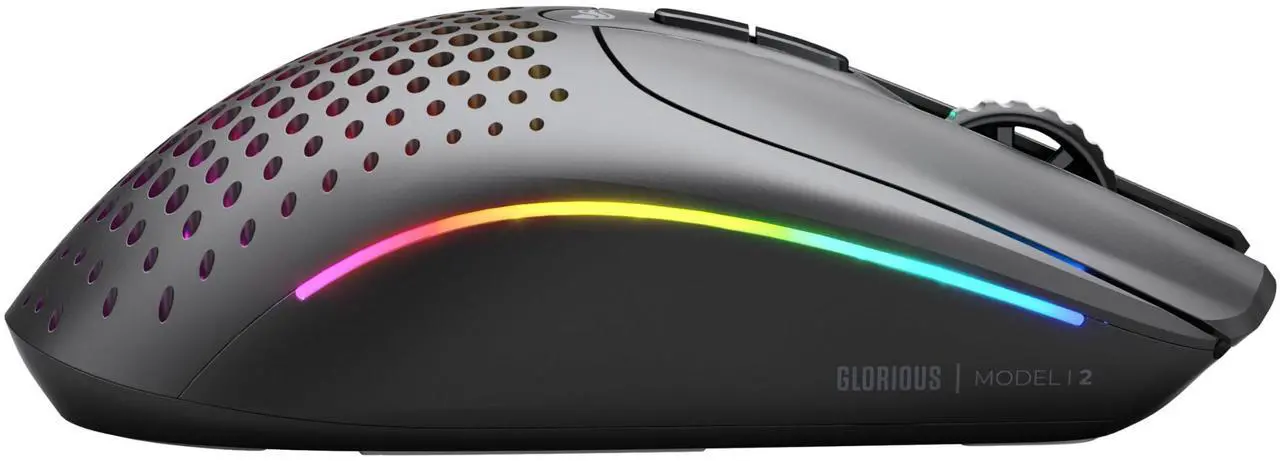 Alt view image 5 of 5 - Glorious Gaming Model I 2 Wireless Gaming Mouse - Hybrid 2.4Ghz & Bluetooth, 75g Superlight, 9 Buttons (2 Swappable), RGB, PTFE Feet, MMO/MOBA/FPS, Long Battery Life, Side Thumb Rest - Black