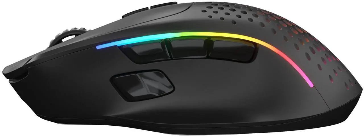 Alt view image 4 of 5 - Glorious Gaming Model I 2 Wireless Gaming Mouse - Hybrid 2.4Ghz & Bluetooth, 75g Superlight, 9 Buttons (2 Swappable), RGB, PTFE Feet, MMO/MOBA/FPS, Long Battery Life, Side Thumb Rest - Black