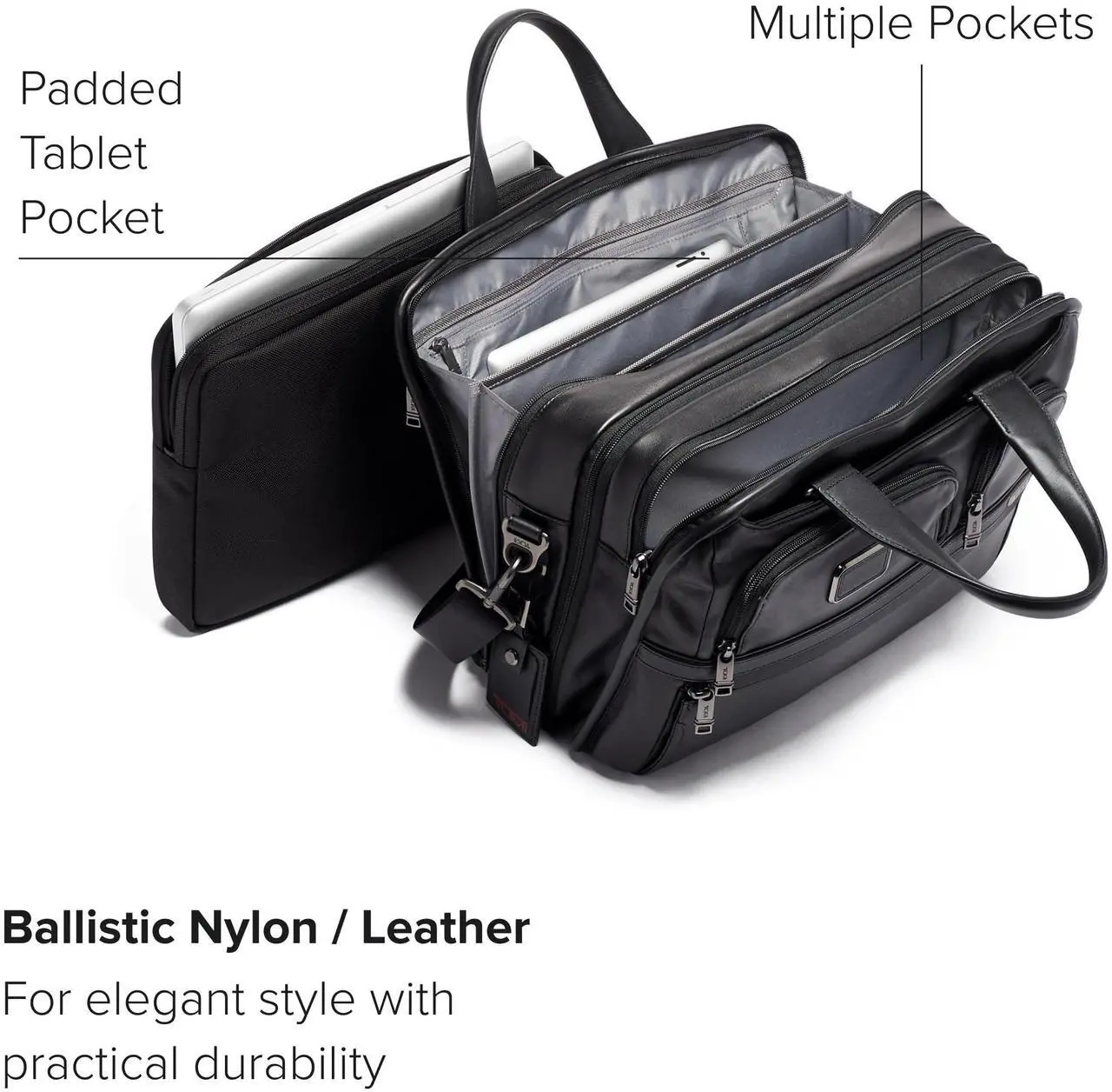 Alt view image 3 of 5 - TUMI Alpha Expandable Organizer Laptop Briefcase - 15-Inch Laptop Briefcase Organizer for Men & Women - Travel Laptop Bag - Black Leather