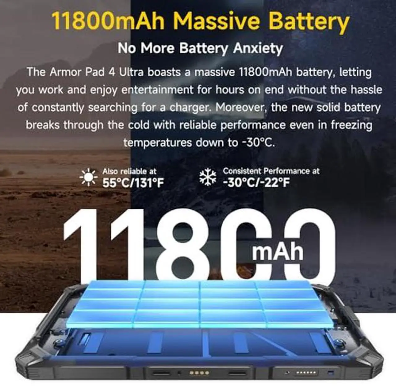 Alt view image 5 of 5 - Ulefone Armor PAD 4 Ultra Rugged 5G Tablet PC,10.36" FHD+ 2K Display,11800mAh Industrial Tablet PC,50MP+32MP,IP68 Andriod 14 Tablets,16GB+256GB(2TB Expandable),Versatile LED Light/OTG/GPS/NFC