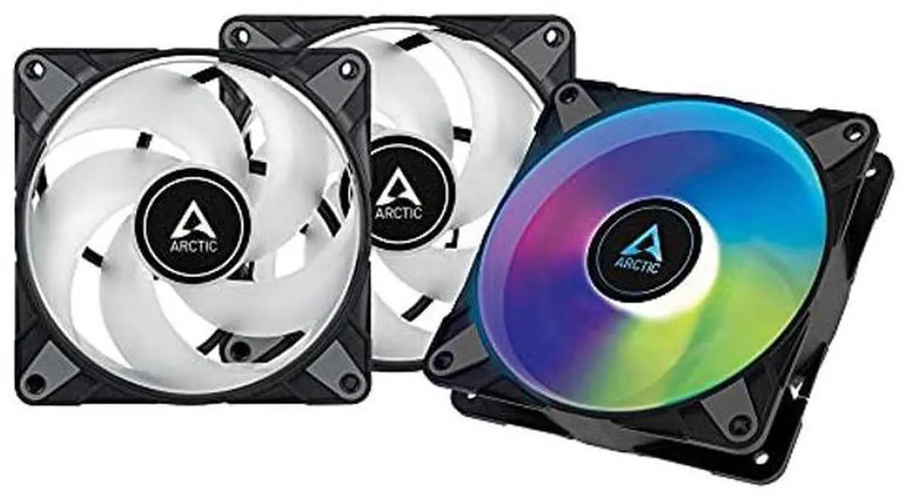 Alt view image 3 of 5 - ARCTIC P12 PWM PST A-RGB (3 Pack) - 120 mm PWM case Fan Optimized for Static Pressure, case Fan, semi-Passive: 0-2000 RPM, 5V 3 pin ARGB LED, Single Fan - Black