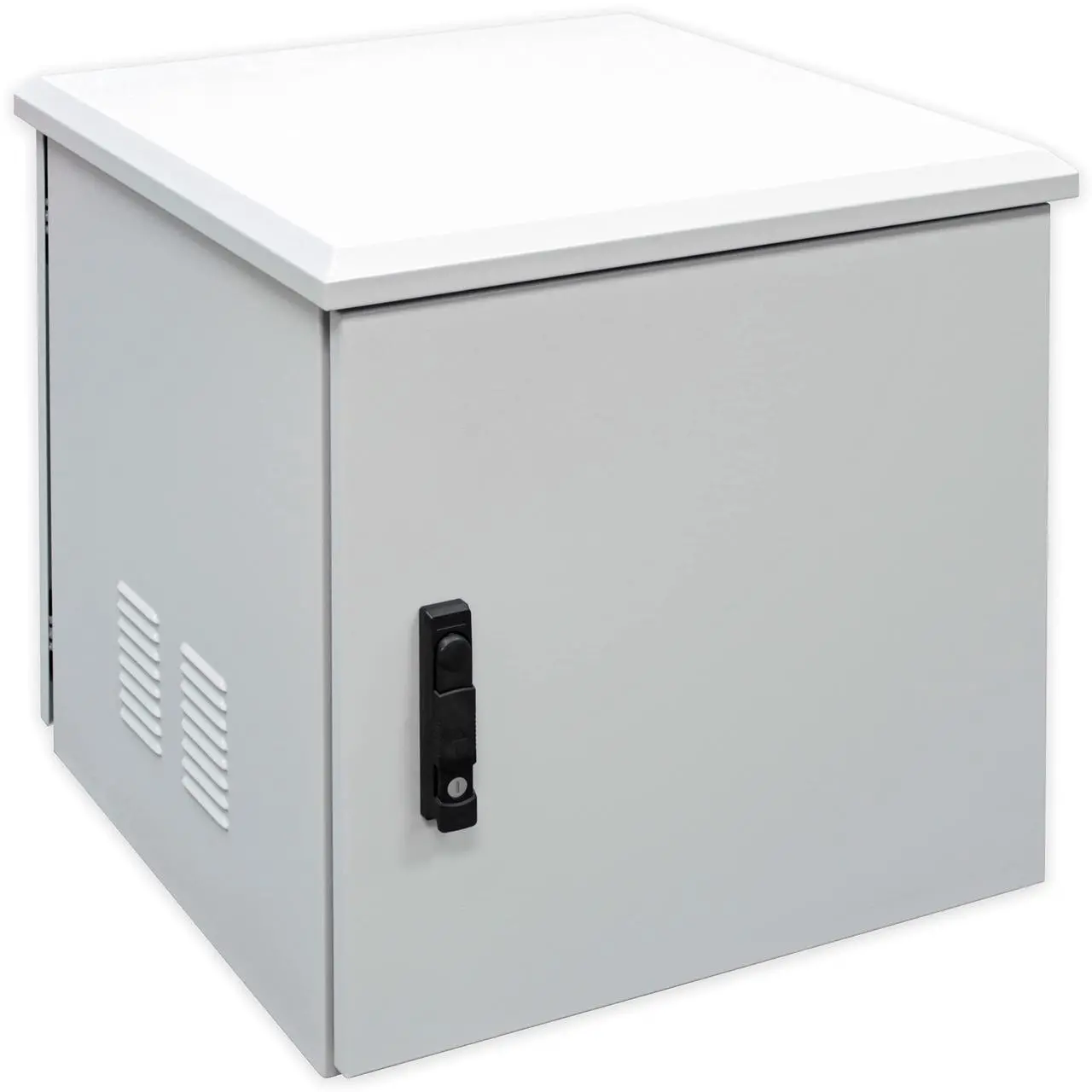 Main image of Electriduct 12U Outdoor Cabinet IP55 Weather Resistant Enclosure Floor Mount Network Equipment Front & Back Doors, 2 Locks, 4 Keys, 2 Shelves, 2 Fans, Thermostat (600 x 550 mm)