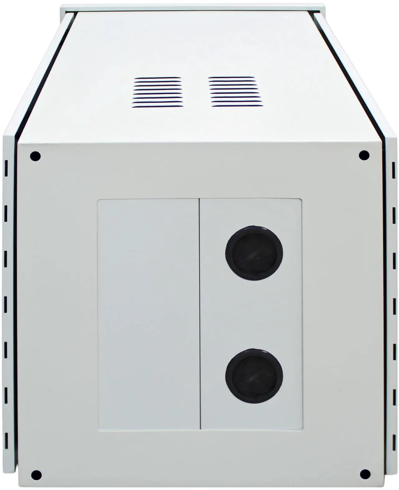 Alt view image 3 of 5 - Electriduct 12U Outdoor Cabinet IP55 Weather Resistant Enclosure Floor Mount Network Equipment Front & Back Doors, 2 Locks, 4 Keys, 2 Shelves, 2 Fans, Thermostat (600 x 550 mm)