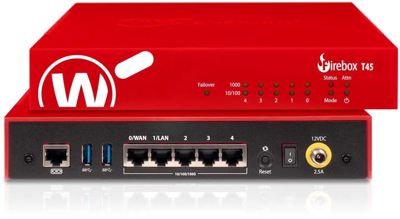 Alt view image 3 of 5 - WatchGuard Firebox T45-PoE Network Security Appliance with 3 Year Standard Support License - Advanced Firewall, VPN, Intrusion Prevention (WGT47003-US)