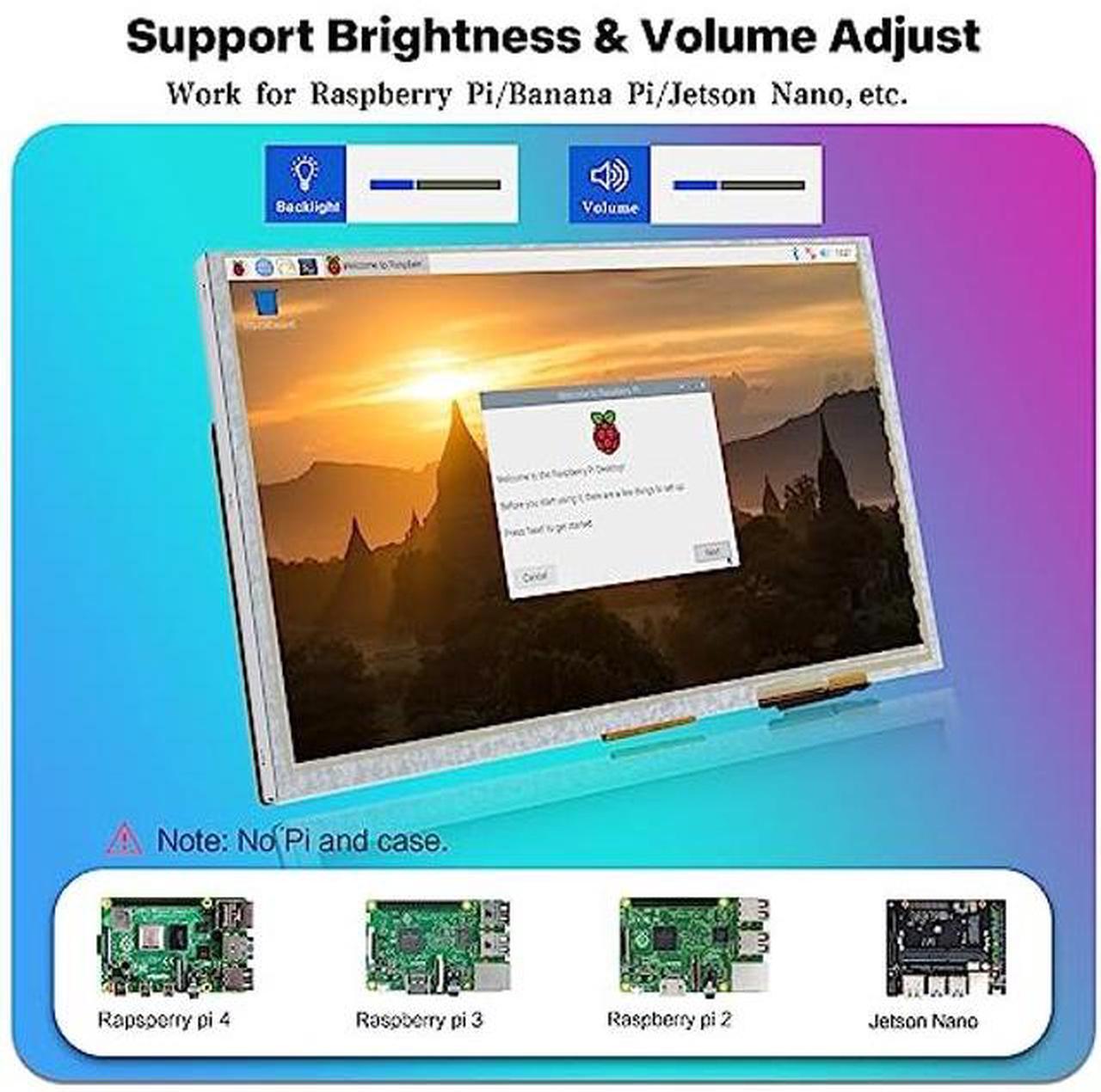 Alt view image 2 of 5 - HAMTYSAN 9 Inch Touch Screen Monitor with 1024x600 IPS Screen Mini Monitor for Raspberry Pi Laptop PC (Sliver