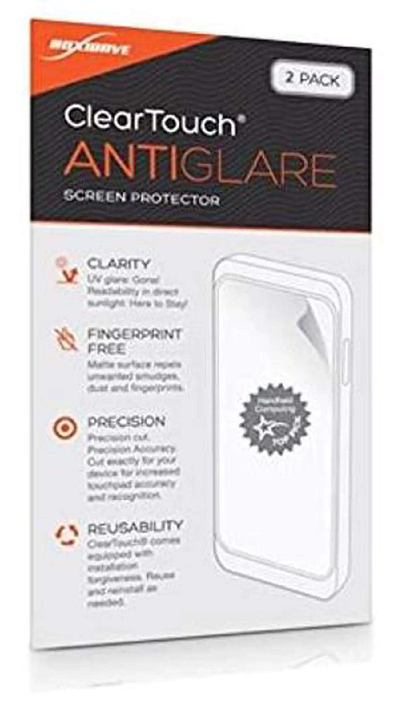 Alt view image 4 of 5 - BoxWave Screen Protector Compatible with Dell P2418HT (23.8") - ClearTouch Anti-Glare (2-Pack), Anti-Fingerprint Matte Film Skin for Dell P2418HT (23.8")