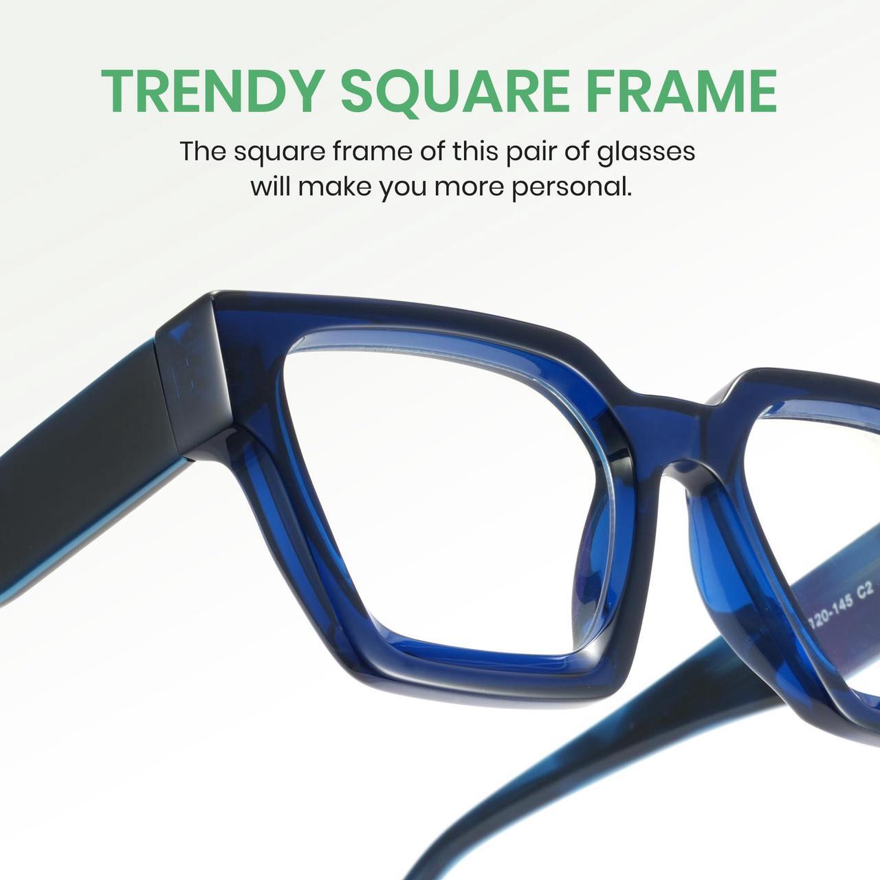 Alt view image 4 of 5 - Cyxus Oversized Square Blue Light Blocking Glasses Women Men Chic Preppy Thick Frame Computer Eyeglasses Anti Eyestrain 8224