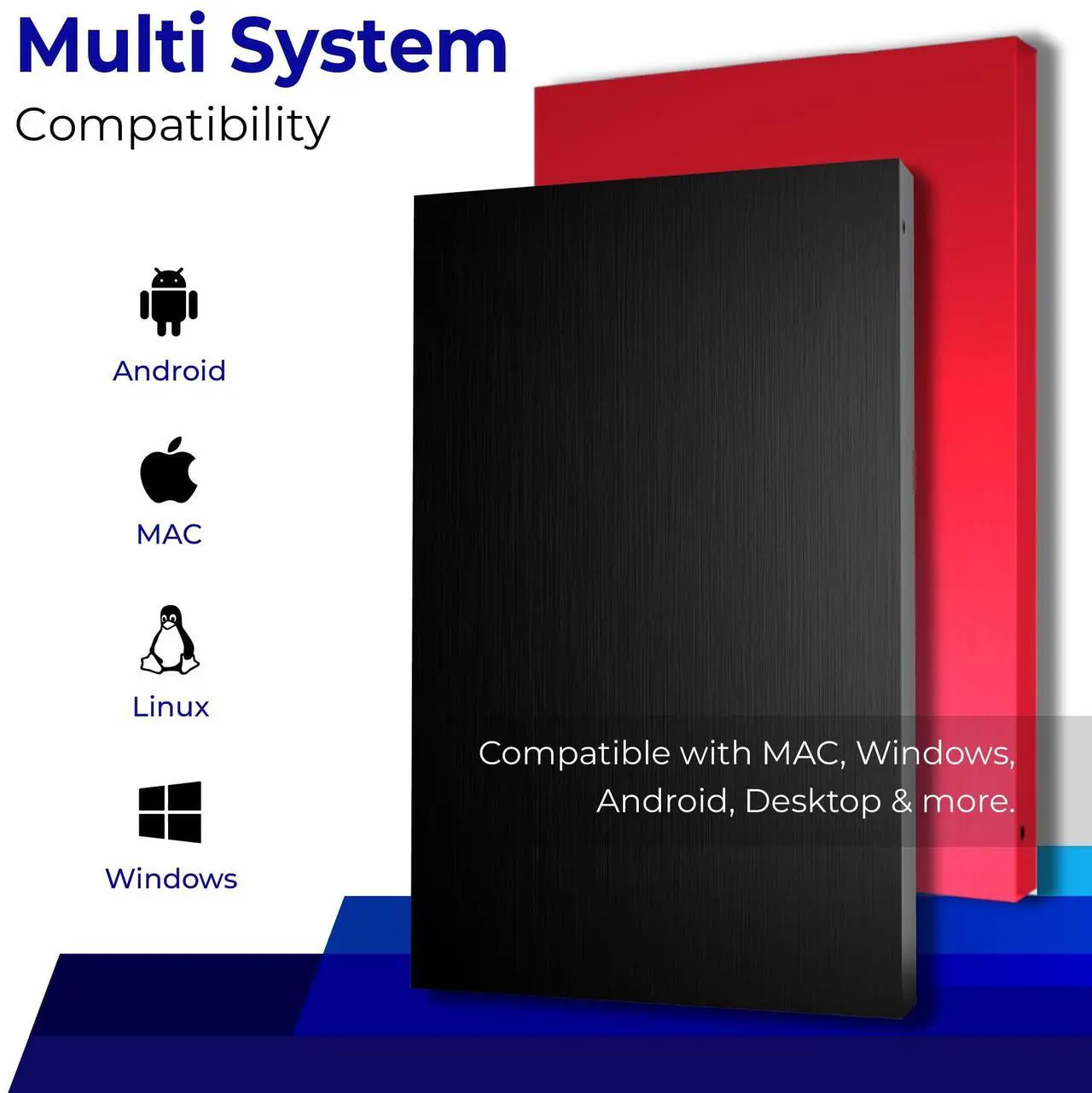Alt view image 5 of 5 - External Hard Drive 1TB HDD 2.5 Inch External Data Storage Pocket Size Backup Hard Disk USB 3.0 Hardrive Compatible for Gaming PC, Mac, Laptop, PS3, PS4 - Silver