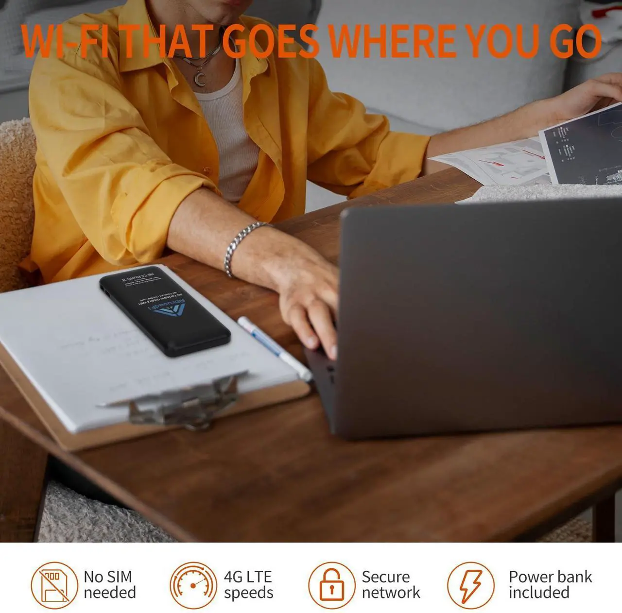 Alt view image 2 of 5 - AbruoadFl Portable WiFi, No SIM Card & Contract Needed, Pay as You go Portable WiFi Hotspot for Travel,135+Countries Carrier Access, Support up to 10 Devices 4G/LTE International Travel Router