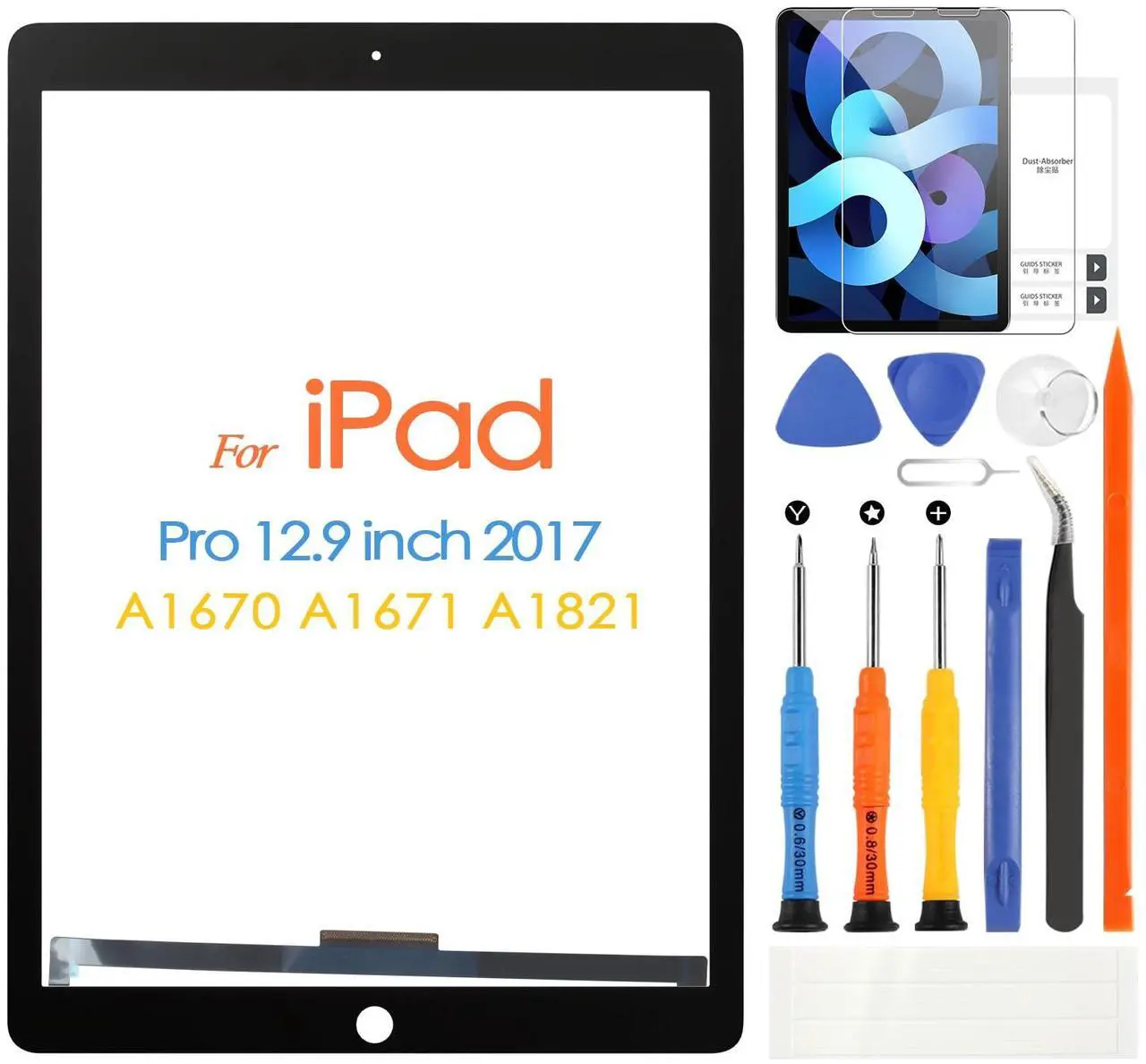 Main image of for iPad Pro 12.9 2017 Touch Screen Replacement for iPad Pro 12.9 2nd Gen Digitizer A1670 Touchscreen Replacement A1671 A1821 (No LCD Display,Black)