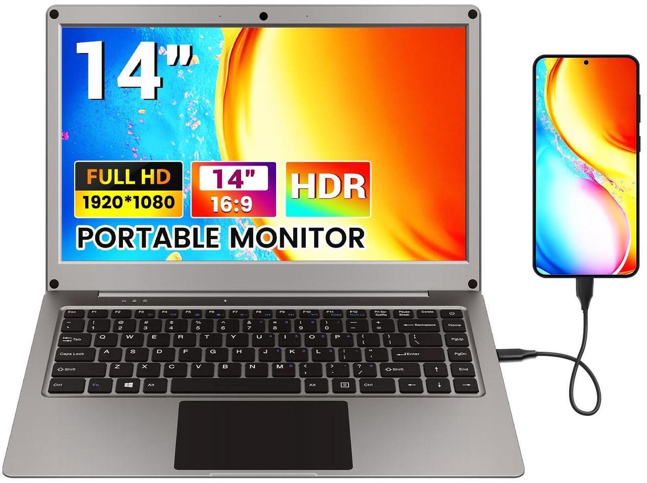 Main image of GrowCube Portable Monitor with Keyboard,14inch 1080P FHD Lapdock Compatible with Raspberry Pi/Mini PC/Phone/PC/Game Console,CrowView Note Built-in Battery(Full Feature TypeC & HDMI Cable Included)