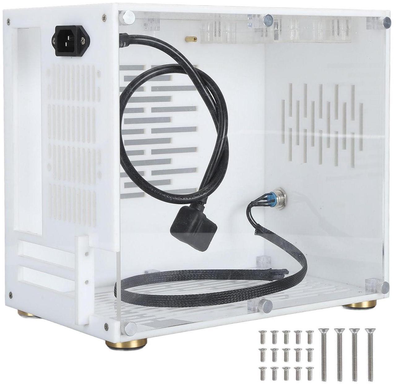 Main image of Mini ITX PC Case, 360 Degree Open Type Desktop Gaming Computer Chasssis Acrylic Transparent Computer Hosting Case for Gaming Desktop