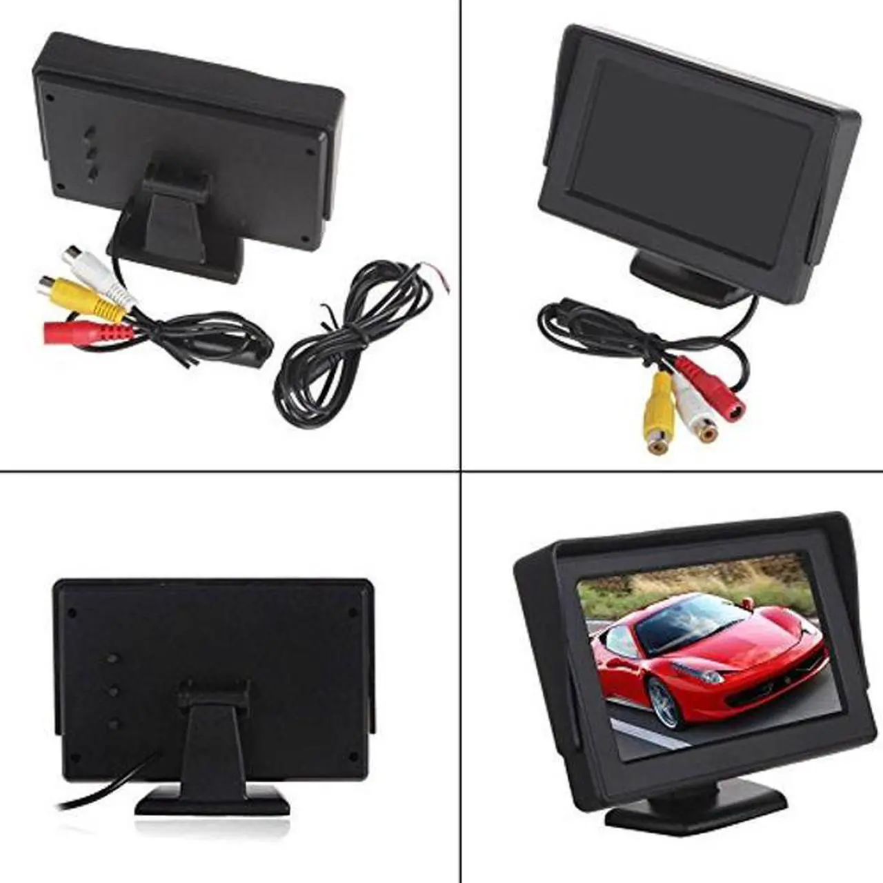 Alt view image 3 of 5 - HDMEU 4.3" Car Monitor, 12-24V Wide Input Truck/in-Car TFT LCD Screen Suction Cup & Dash Stand Dual Mounting Bracket 2 RCA Channel for Backup Camera/Rear View/DVD/Media Player
