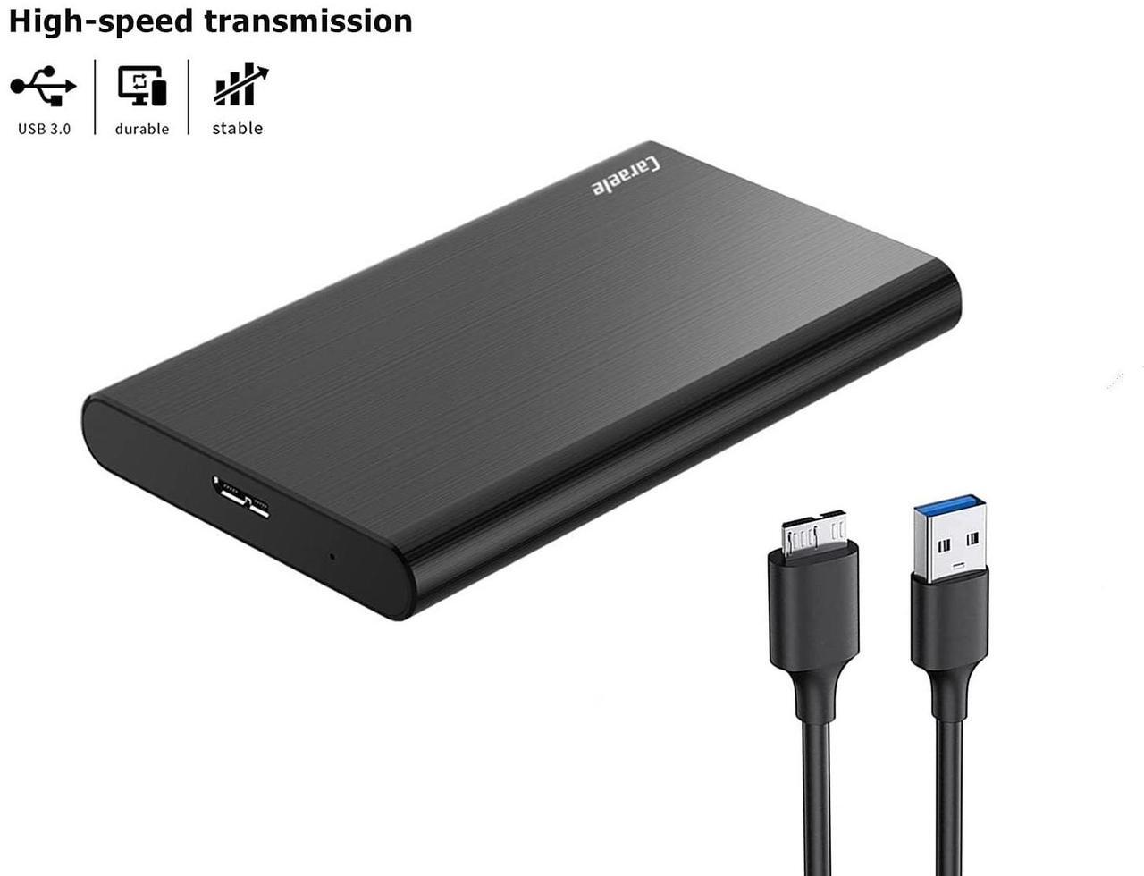 Alt view image 2 of 5 - Caraele 1TB Ultra Slim Portable External Hard Drive USB3.0 HDD Storage Compatible for PC, Desktop, Laptop, MacBook, Chromebook, Xbox One, Xbox 360, PS4 (Black)
