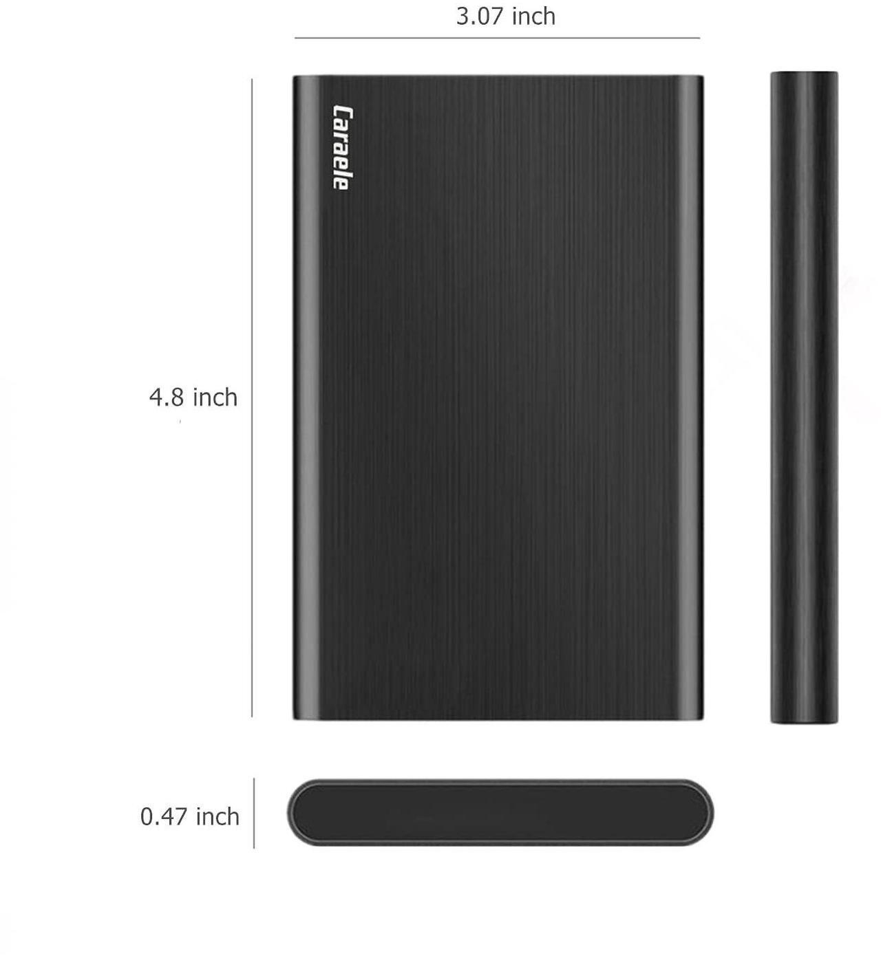 Alt view image 5 of 5 - Caraele 1TB Ultra Slim Portable External Hard Drive USB3.0 HDD Storage Compatible for PC, Desktop, Laptop, MacBook, Chromebook, Xbox One, Xbox 360, PS4 (Black)