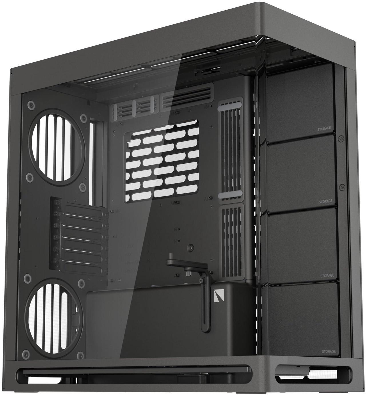 Main image of HAVN HS 420 Dual-Chamber Mid Tower PC Case ATX Black | Hybrid Design, 11x 140mm Fan Slots & 3X 420mm Radiator Support, SimpliCable Cable Management, Tempered Glass, PWM Fan Hub