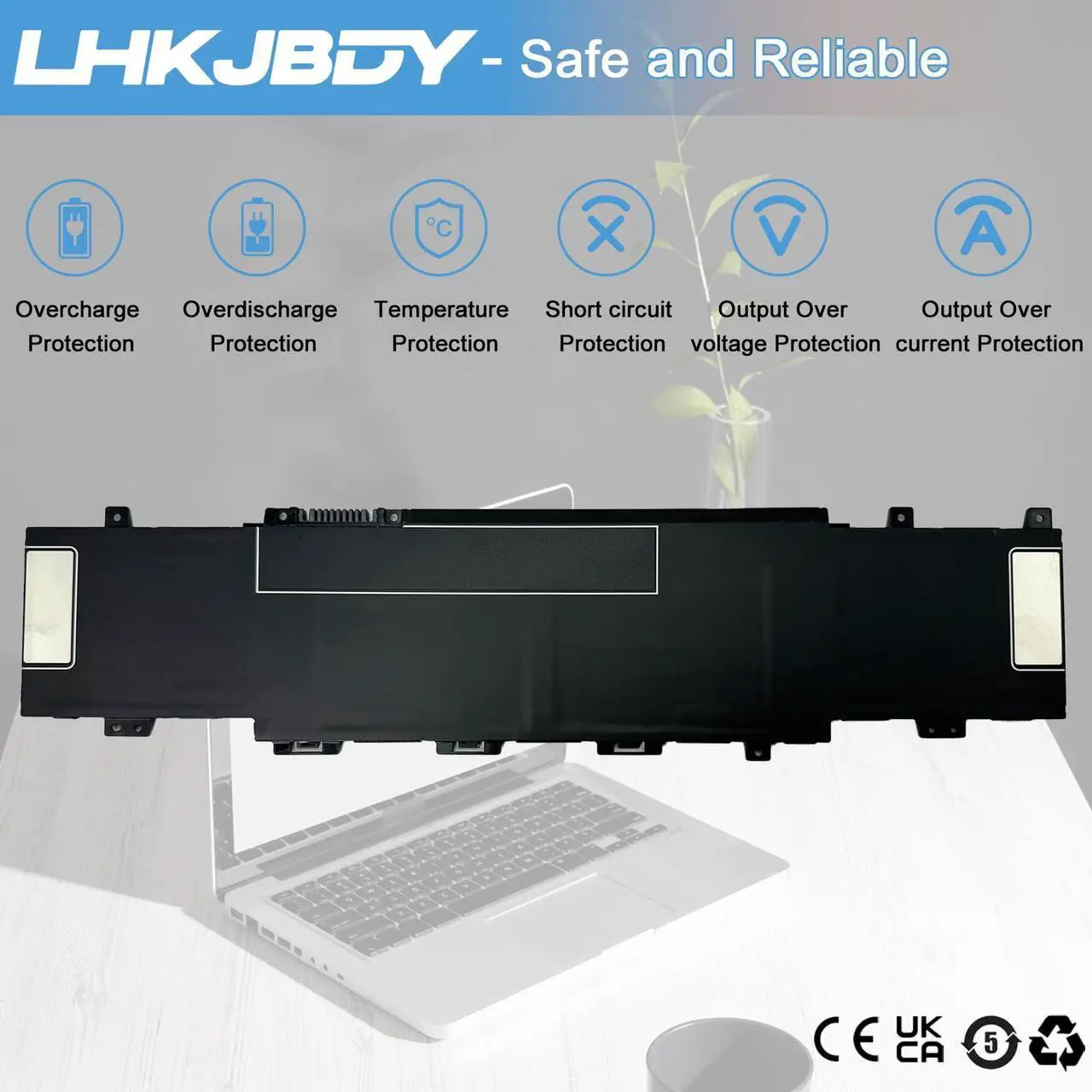 Alt view image 5 of 5 - LHKJBDY TI04XL Laptop Battery Replacement for HP Envy 17-CH 17-CH0027UR 17-CH0026UR 17M-CH0013DX 17.3" Series M24563-005 HSTNN-IB9T TIO4XL TI04055XL M24563-005 M24420-1C1 M24420-1D1 55.67Wh