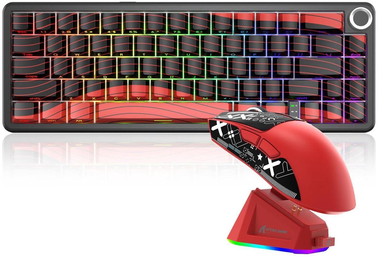 Main image of Attack Shark X65PRO HE & X11 Gaming Combo,Hall Effect Magnetic Keyboard & Ultralight Mouse with RGB Charging Dock,8K Polling,22K DPI,Tri-Mode Wireless,Hot-Swappable, for Win/Mac/Linux-
