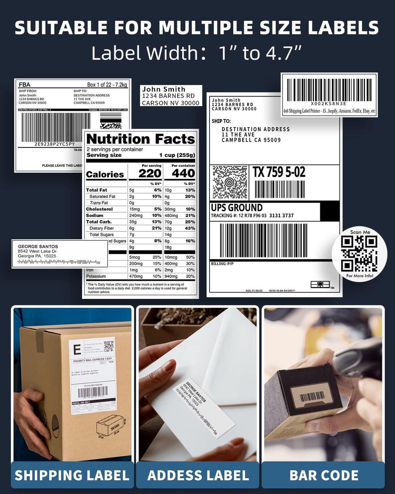 Alt view image 5 of 5 - Phomemo Wireless Label Printer with 500 PCS Pink 4"x6" Labels Roll Shipping Supplies Labels