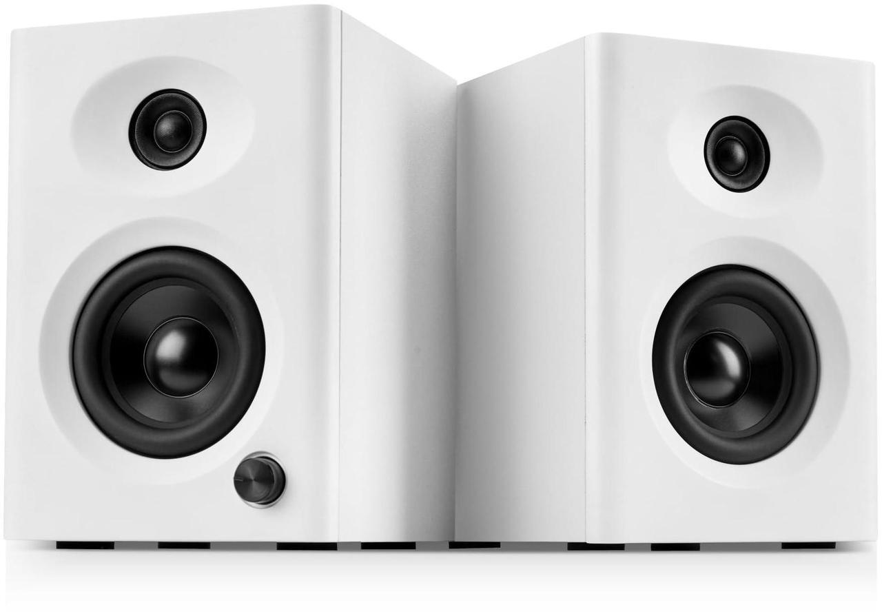 Main image of Computer Speakers for Desktop PC with Detailed Mellow Treble & Deep Bass, 60W Max Output, Compact Bookshelf Speaker for Home Office Laptop, Gaming, Audio Books, White Pair