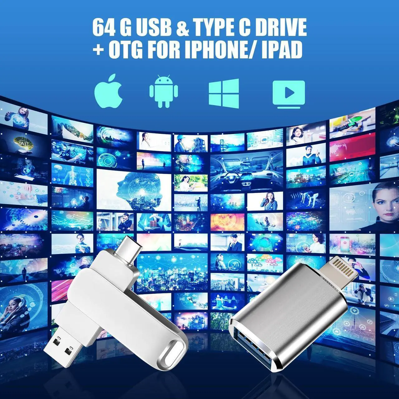 Alt view image 5 of 5 - 2025 S6 Max - Time Shift, 64GB Flash Drive, OTG Adapter & Parental Controls & fullkeybord Remote