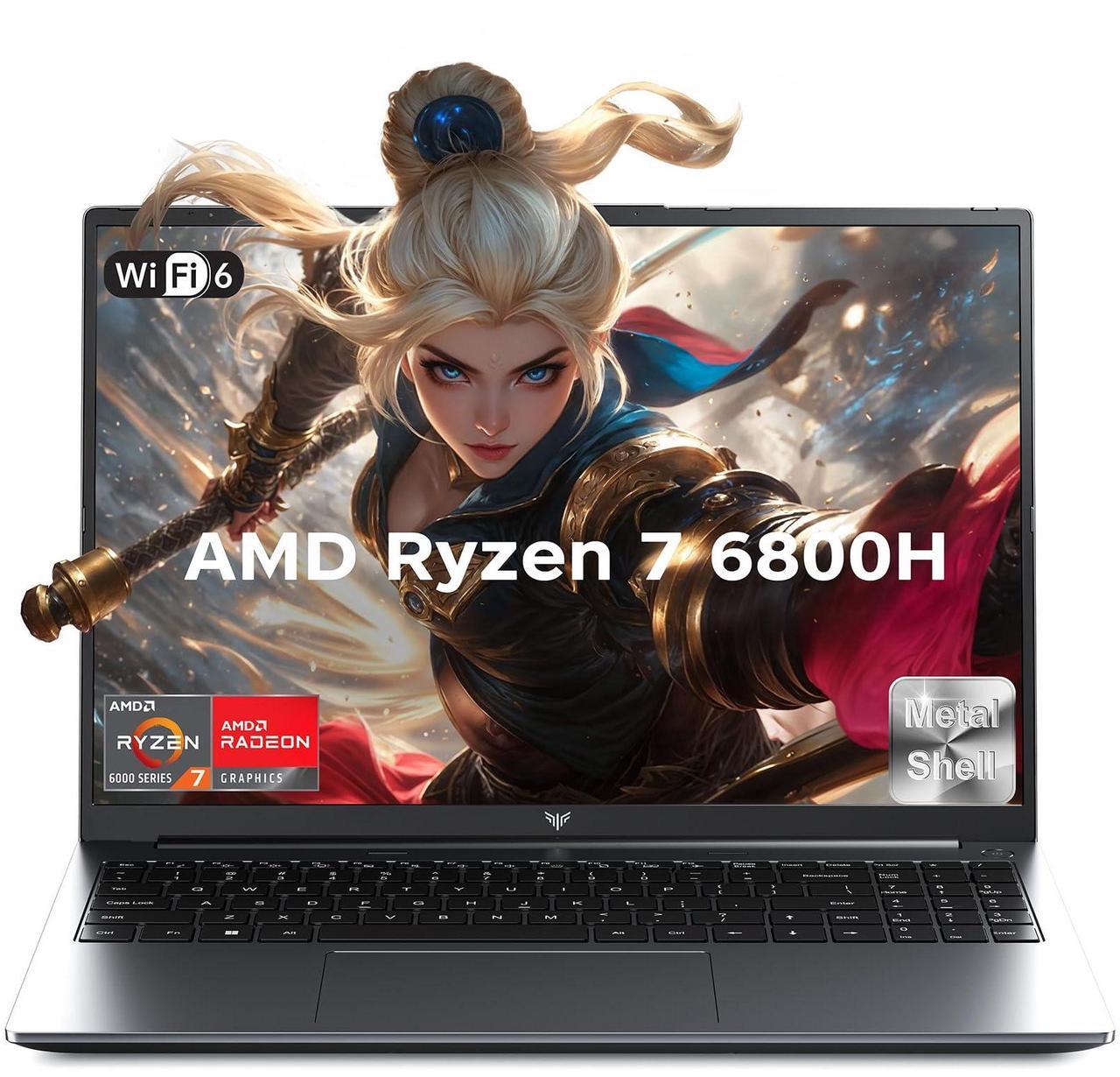 Main image of ACEMAGIC 2025 Laptop, Laptop with AMD Ryzen 7 6800H (8C/16T, Up to 4.7GHz), 16GB DDR5 512GB NVMe SSD Windows 11 Laptop Computer, 16-inch FHD Display, WiFi 6,Backlit KB