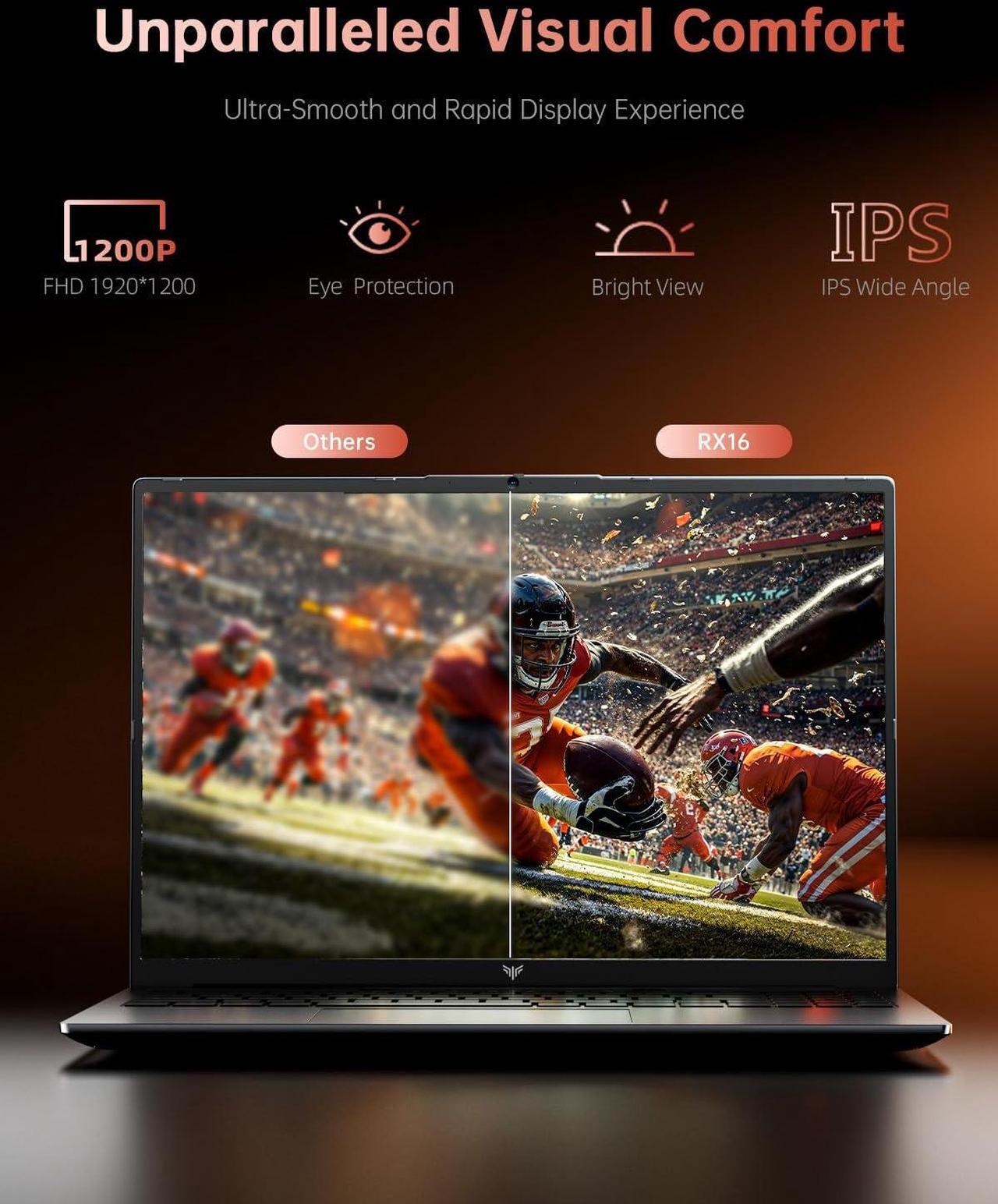 Alt view image 4 of 5 - ACEMAGIC 2025 Laptop, Laptop with AMD Ryzen 7 6800H (8C/16T, Up to 4.7GHz), 16GB DDR5 512GB NVMe SSD Windows 11 Laptop Computer, 16-inch FHD Display, WiFi 6,Backlit KB