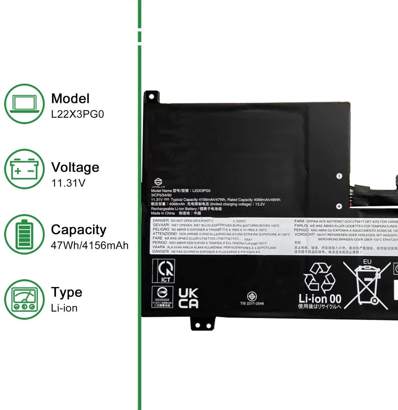 Alt view image 2 of 5 - JIAZIJIA L22X3PG0 Laptop Battery Replacement for Lenovo IdeaPad Flex 3 Chrome 12IAN8 100e Chromebook Gen 4 Series SB11K08434 5B11K08435 L22M3PG0 SB11K08429 L22B3PG0 L22C3PG0 L22D3PG0 11.31V 47Wh