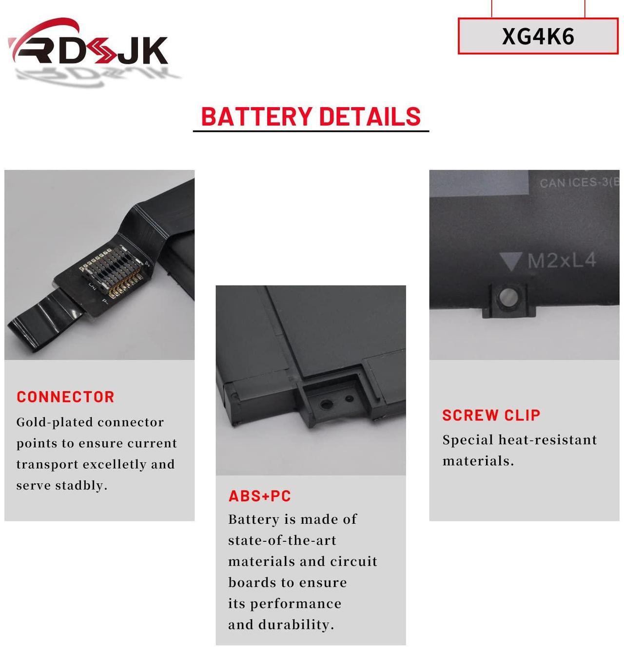 Alt view image 5 of 5 - XG4K6 01RR3 F8CPG 5XJ6R Laptop Battery for Dell XPS 17 9700 9710 9720 9730 Precision 5750 5760 5770 XPS 17-9700-D1741S 17-9700-D1761TS Series 0XG4K6 001RR3 0F8CPG 05XJ6R KVPMY 0YY3V KRDHV 11.4V 97Wh