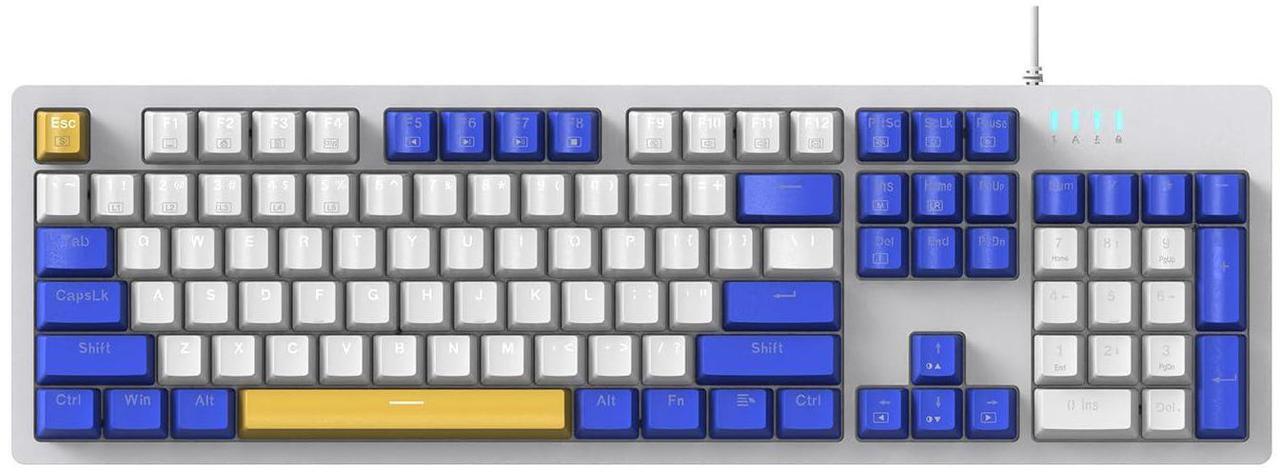 Main image of Thunderobot K104 Wired Mechanical Keyboard, Full-Size 104-Key Layout, Perfect for Work and Gaming Hot-Swappable Sockets, Customizable RGB Backlighting, PBT Keycaps, Blue Whimsy