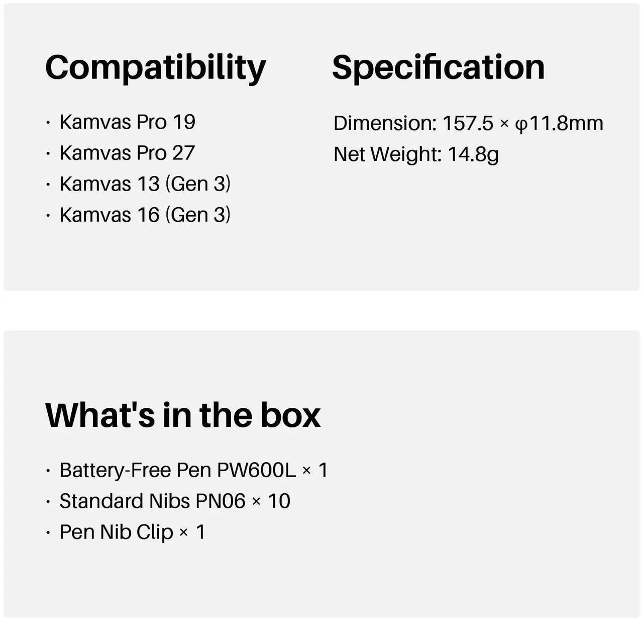 Alt view image 5 of 5 - HUION Battery-Free Pen PW600L, PenTech 4.0, Compatible with Kamvas Pro 19, Kamvas Pro 27, and Kamvas 13 (Gen 3)