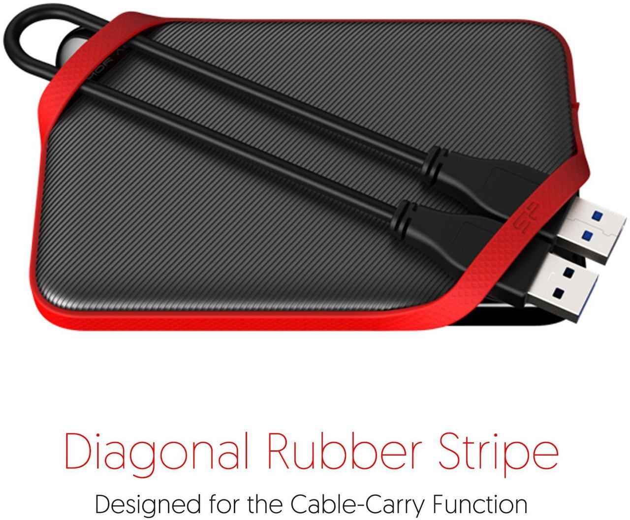 Alt view image 2 of 5 - Silicon Power 1TB Rugged Armor A62S Shockproof/ IPX4 Water-Resistant/Dustproof/Anti-Scratch USB 3.0 2.5" Portable External Hard Drive HDD for for PS5, Mac, Xbox and PS4