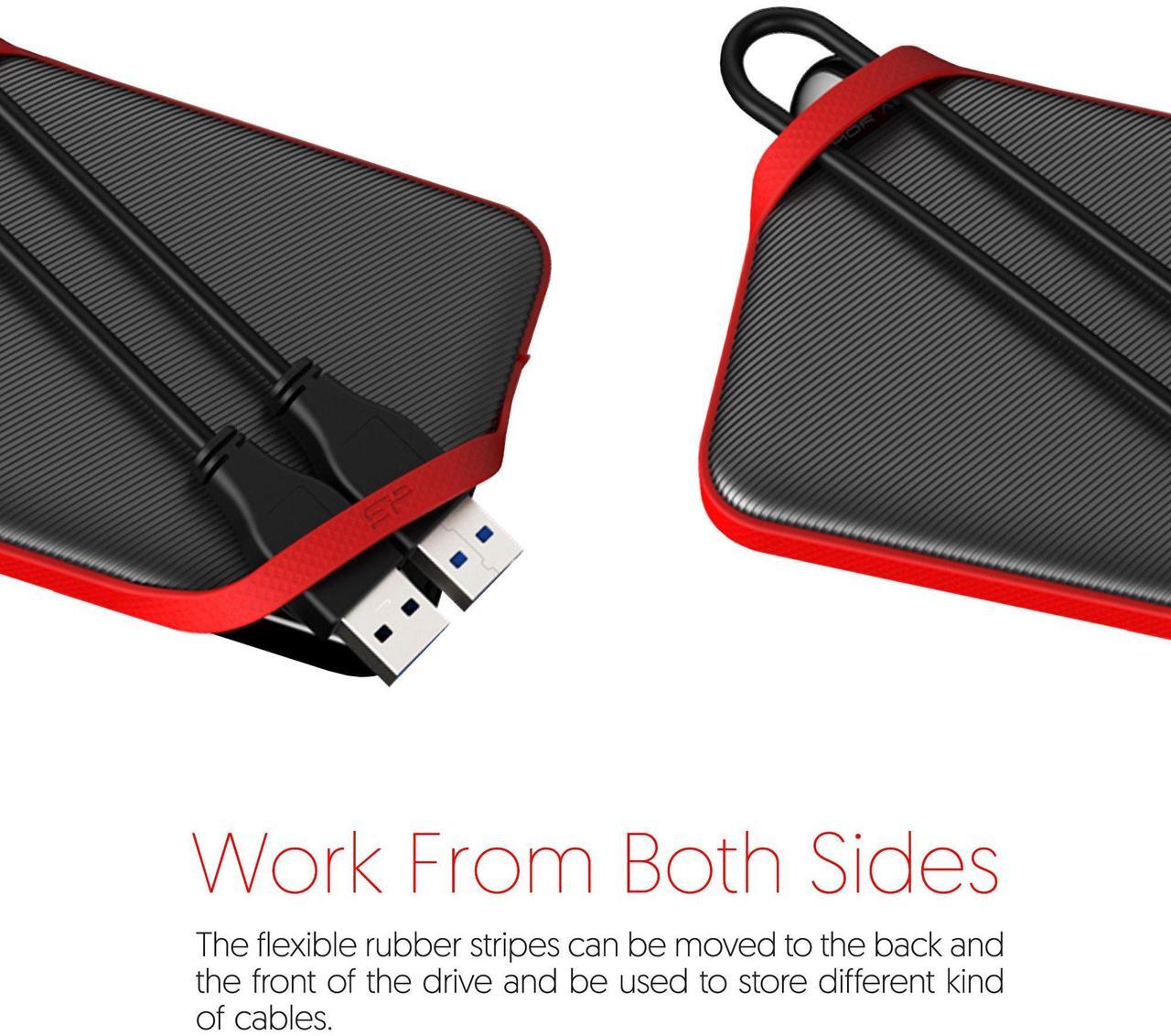 Alt view image 3 of 5 - Silicon Power 1TB Rugged Armor A62S Shockproof/ IPX4 Water-Resistant/Dustproof/Anti-Scratch USB 3.0 2.5" Portable External Hard Drive HDD for for PS5, Mac, Xbox and PS4