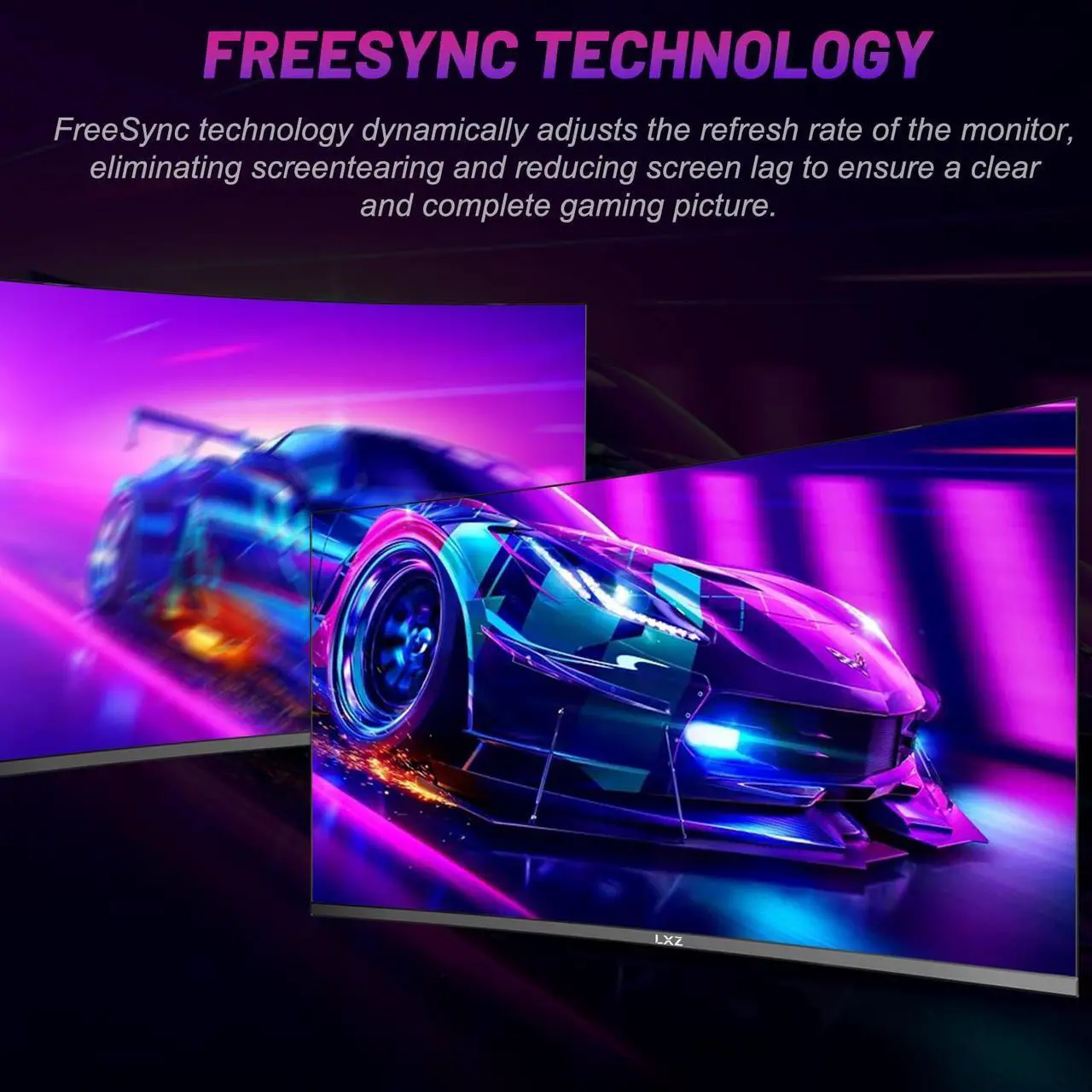 Alt view image 4 of 5 - LXZ Curved Gaming Monitor 27 Inch PC Monitor 180hz, Full HD 1080P Frameless 1800R Gaming Display with FreeSync & Eye-Care Technology, DP, HDMI Port - Black