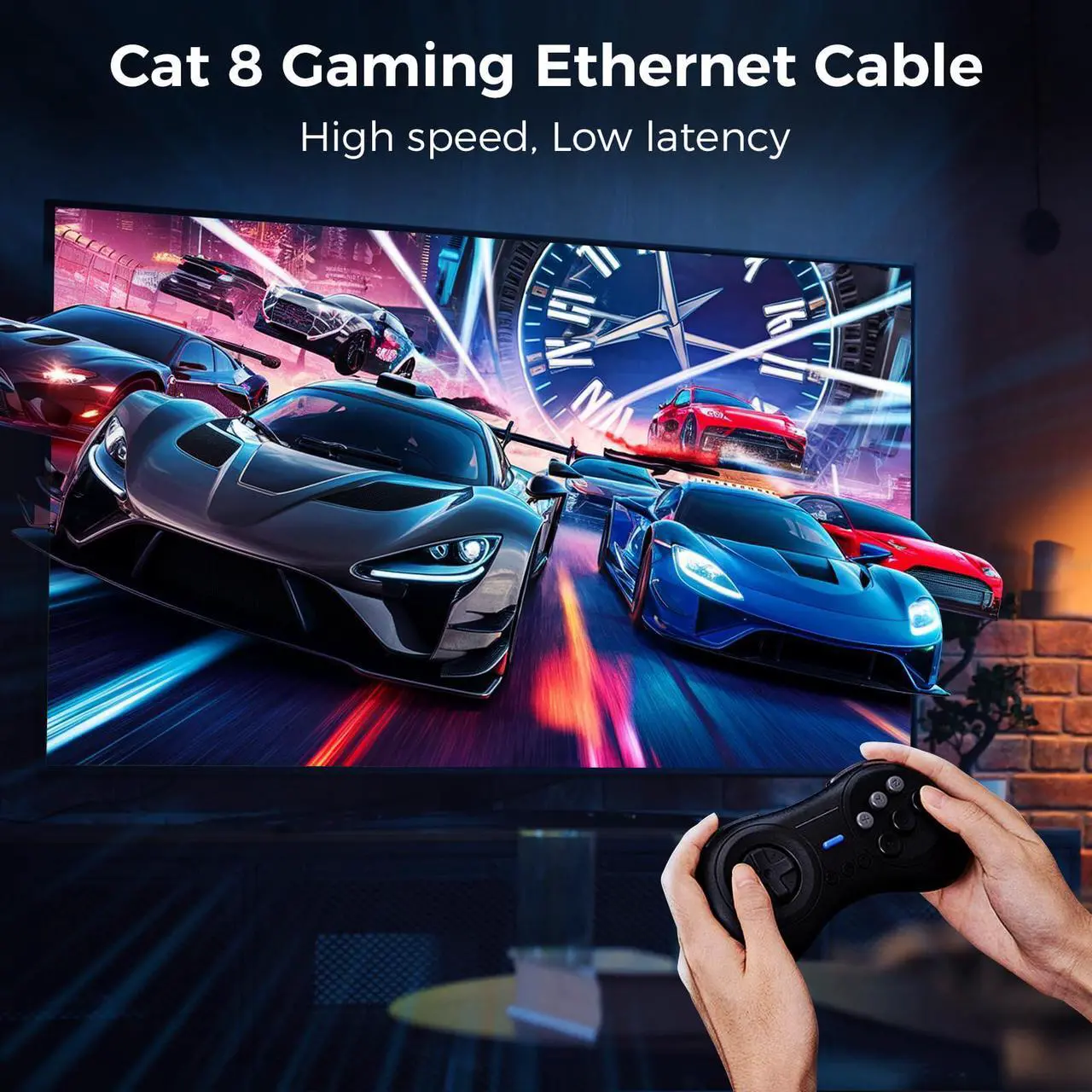 Alt view image 3 of 5 - CABNEER Cat 8 Ethernet Cable 95FT, High-Speed Braided Internet Cable Network Cord with Gold Plated RJ45 Connector 40Gbps 2000Mhz Heavy Duty LAN Cable Shielded Indoor
