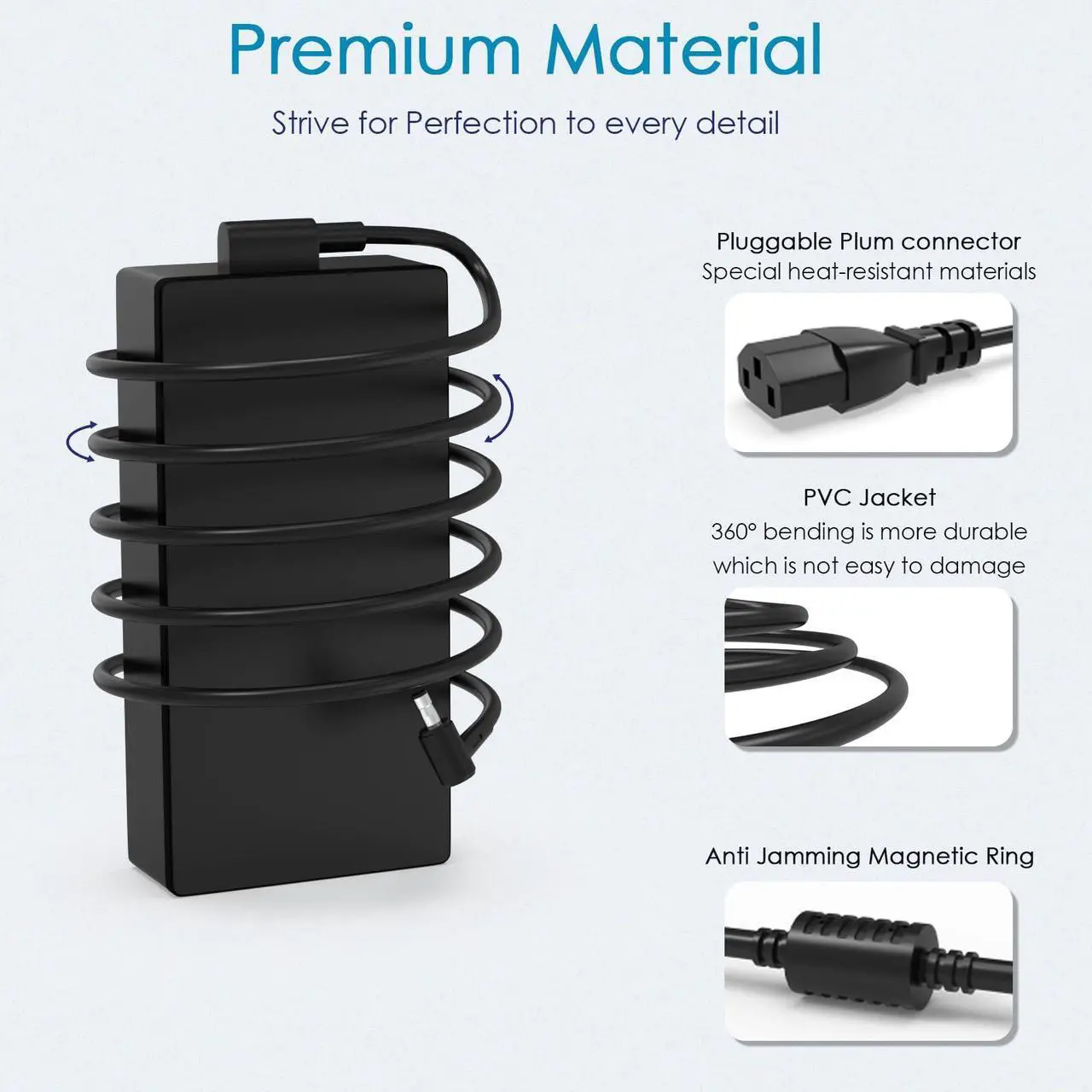 Alt view image 3 of 5 - 240W ADP-240EB B Zephyrus Charger for Asus Rog Zephyrus G16 GU605 GU603 G14 GA402 G15 GA503 M16 S17,Asus TUF Dash F15 A17 A15,ROG Flow X16 GV601 ASUS Power Adapter Pavilion x360 11 13 15