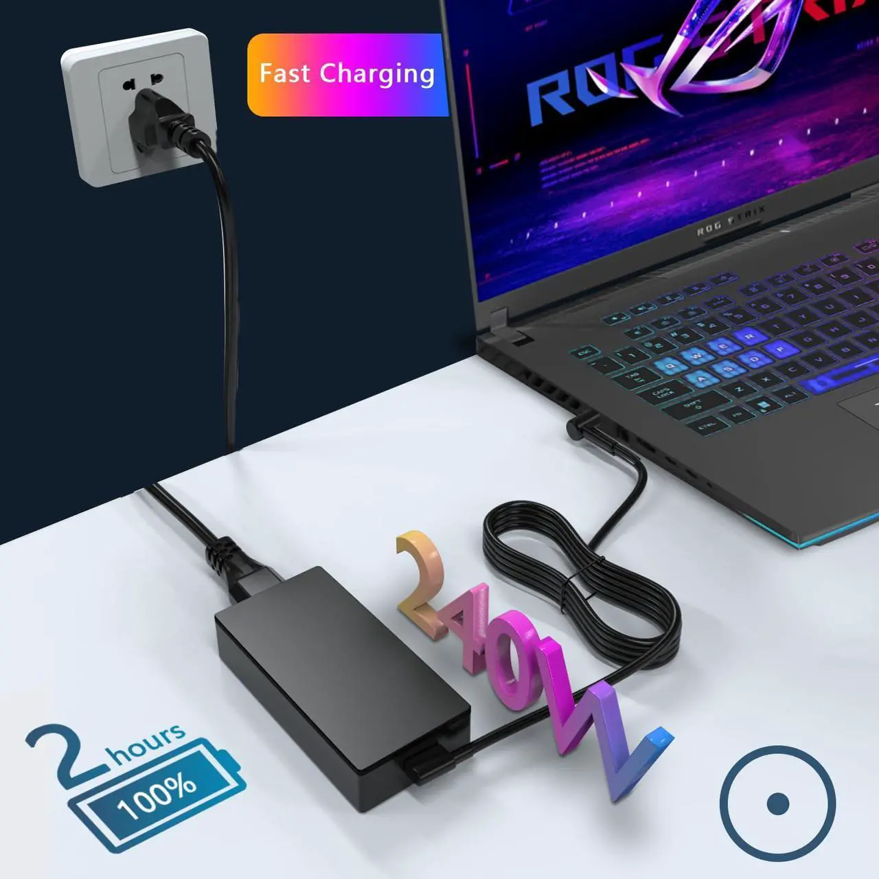 Alt view image 2 of 5 - 240W ADP-240EB B Zephyrus Charger for Asus Rog Zephyrus G16 GU605 GU603 G14 GA402 G15 GA503 M16 S17,Asus TUF Dash F15 A17 A15,ROG Flow X16 GV601 ASUS Power Adapter Pavilion x360 11 13 15