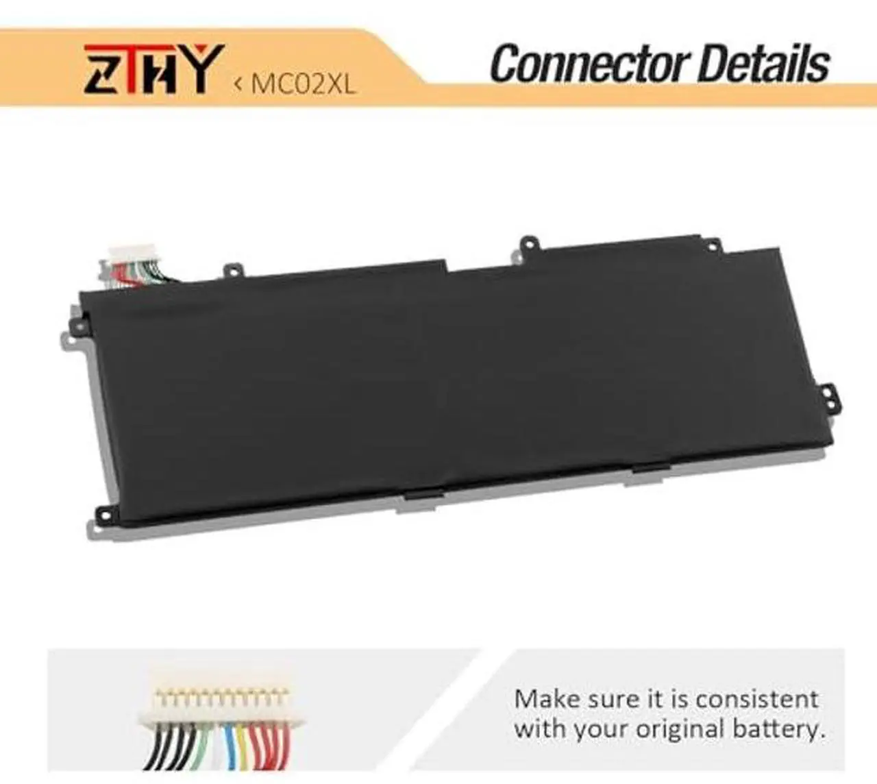 Alt view image 4 of 5 - ZTHY MC02XL MR02XL Laptop Battery Replacement for HP Elite X2 G4, Elite X2 G8 Series Notebook HSTNN-DB9E TPN-DB0G L45645-2C1 L46601-005 7.7V 47Wh 2-Cell