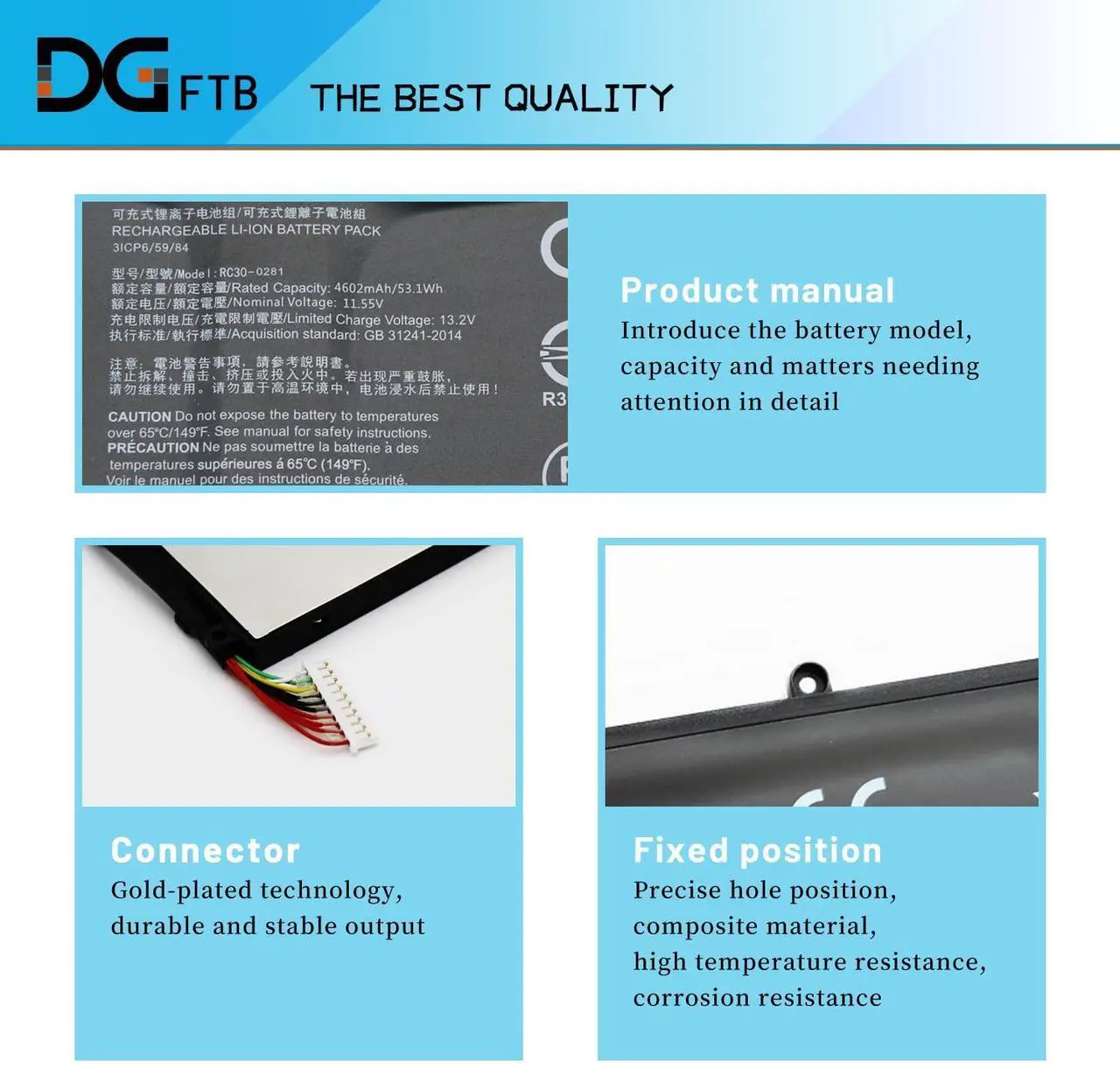 Alt view image 2 of 5 - RC30-0281 Laptop battery for Razer Blade Stealth 13.3" 2018 2019 2020 i7-8565U 1065G7 RZ09-0281 RZ09-02810 RZ09-02812 RZ09-0310 RZ09-02810E71 RZ09-02812E71 RZ09-02812E52-R3U1 RZ09-03102E52 53.1Wh