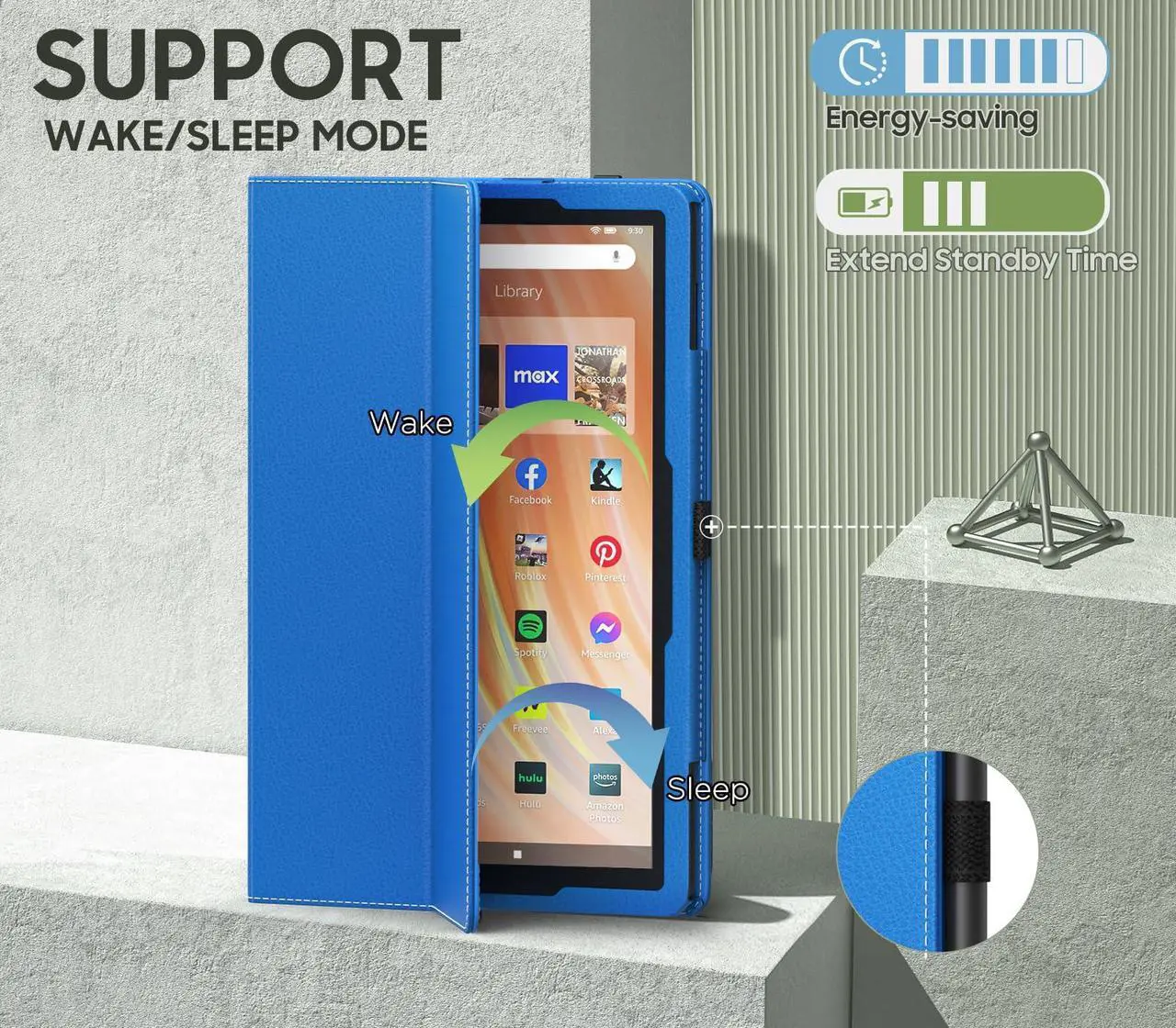 MoKo Folding Stand Cover for Amazon Kindle Fire HD