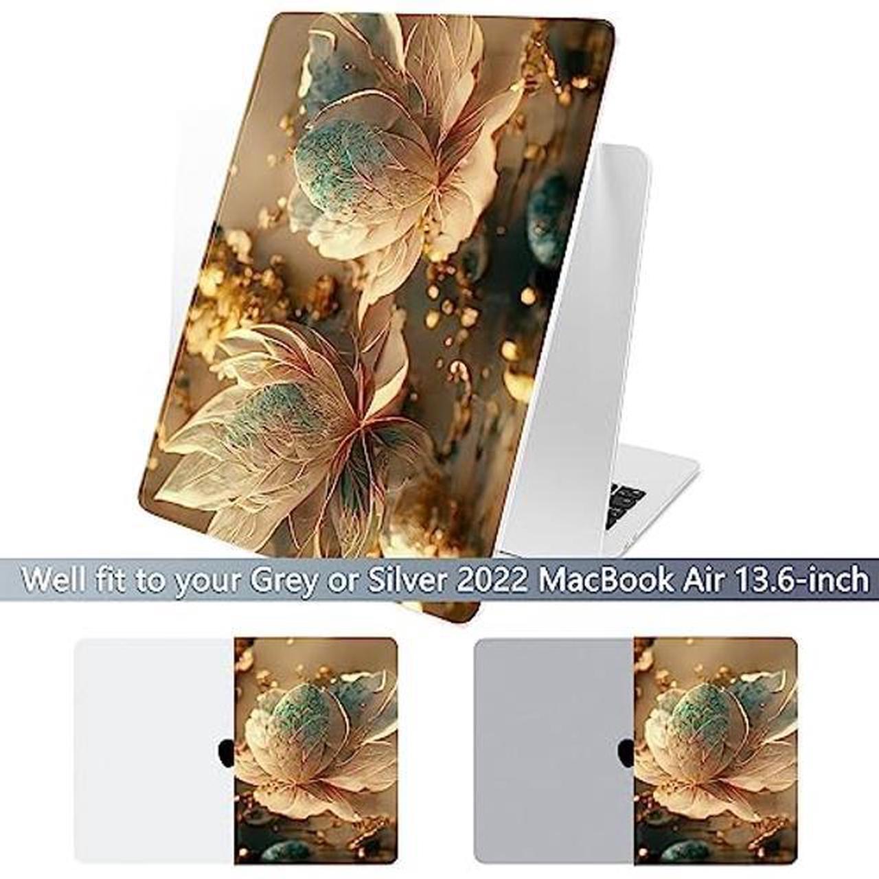 Alt view image 2 of 5 - Batianda Case for New MacBook Air 13 inch 2025 M4 2024 2022 Model A3240 A3113 M3 A2681 M2, Designed Protective Hardshell Keyboard Cover & Screen Protector and USB-C Adapter, 3D Flower