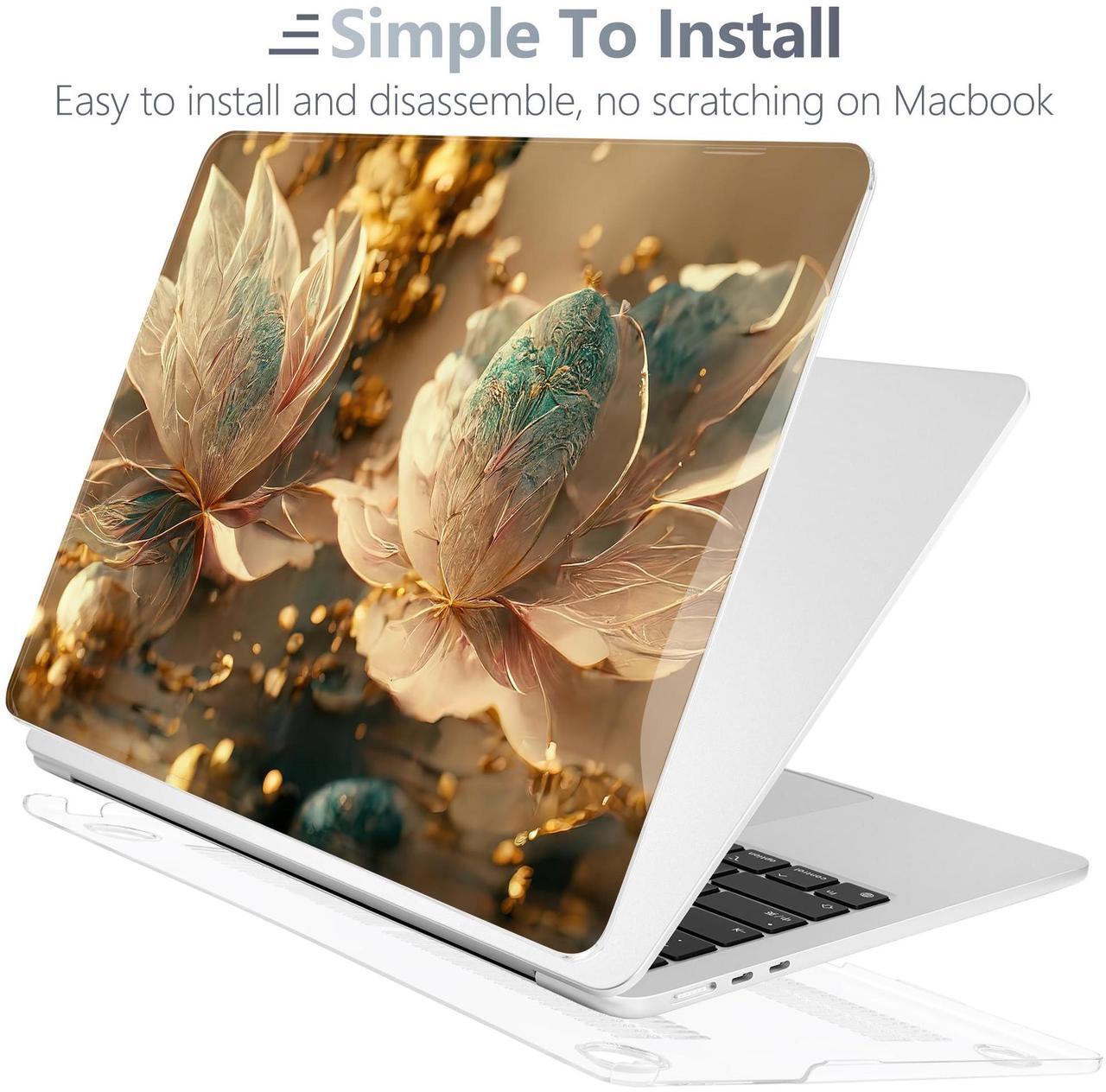 Alt view image 4 of 5 - Batianda Case for New MacBook Air 13 inch 2025 M4 2024 2022 Model A3240 A3113 M3 A2681 M2, Designed Protective Hardshell Keyboard Cover & Screen Protector and USB-C Adapter, 3D Flower