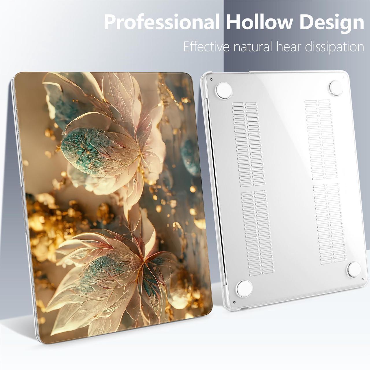 Alt view image 5 of 5 - Batianda Case for New MacBook Air 13 inch 2025 M4 2024 2022 Model A3240 A3113 M3 A2681 M2, Designed Protective Hardshell Keyboard Cover & Screen Protector and USB-C Adapter, 3D Flower