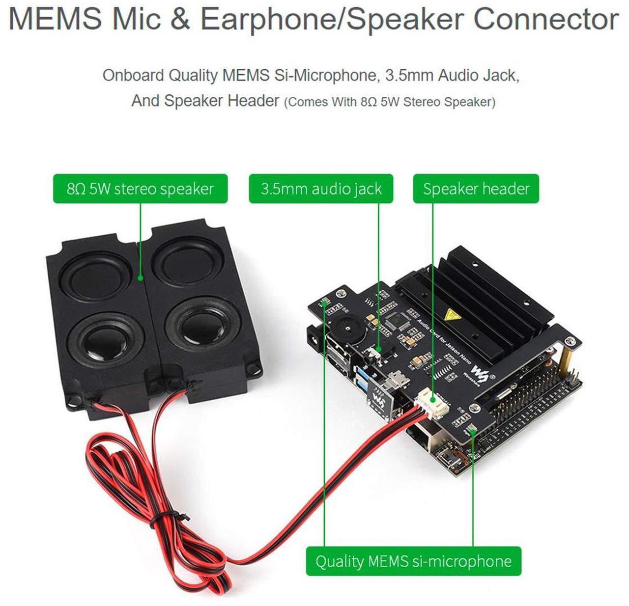 Alt view image 3 of 5 - USB Audio Codec for Jetson Nano, USB Sound Card, Driver-Free, Plug and Play, Support Recording and Playback, Built-in Microphone and Speaker Header