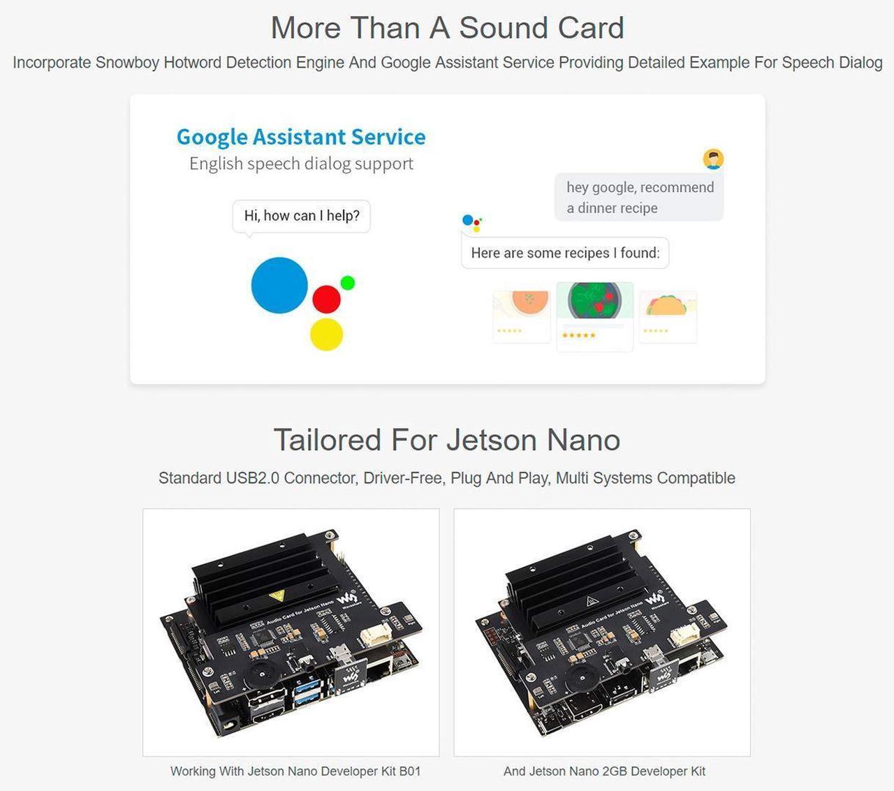 Alt view image 5 of 5 - USB Audio Codec for Jetson Nano, USB Sound Card, Driver-Free, Plug and Play, Support Recording and Playback, Built-in Microphone and Speaker Header