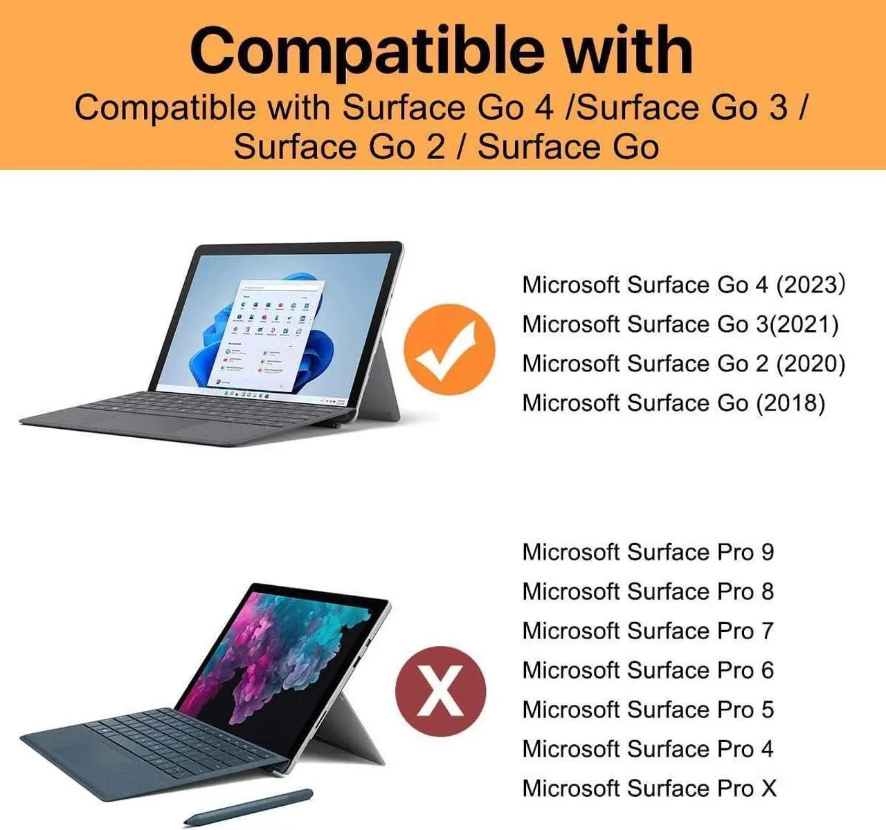 Alt view image 2 of 5 - MoKo Case Fit Microsoft Surface Go 4 /Surface Go 3 / Surface Go 2 / Surface Go Case, All-in-One Protective Cover Case with Pen Holder Hand Strap, Compatible with Type Cover Keyboard, Sliver Gray
